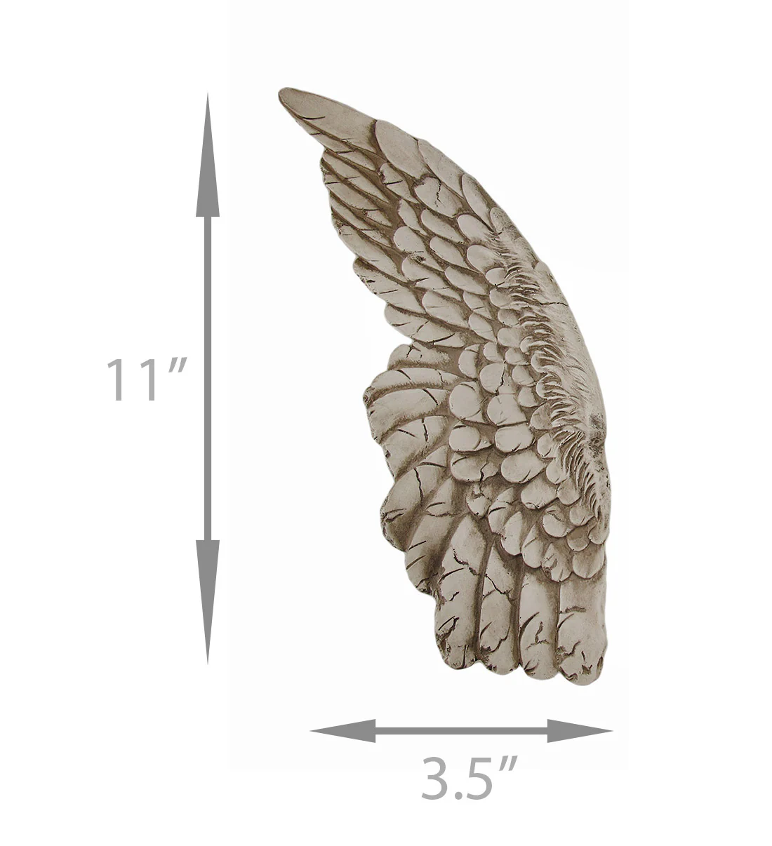 Wings of Protection Pair of 11 inch Aged Finish Wall Sculpture - Angel Wings Art Wall Decor - Image 5