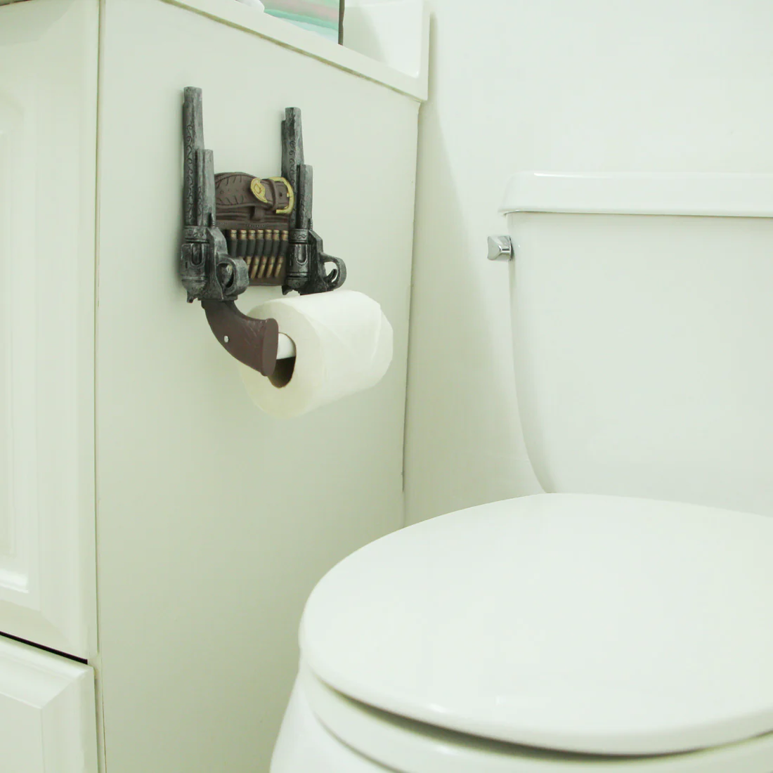 Wipe of the Wild West Rustic Double Six Shooter Cowboy Toilet Paper Roll Holder Western Bathroom Decor - Image 4