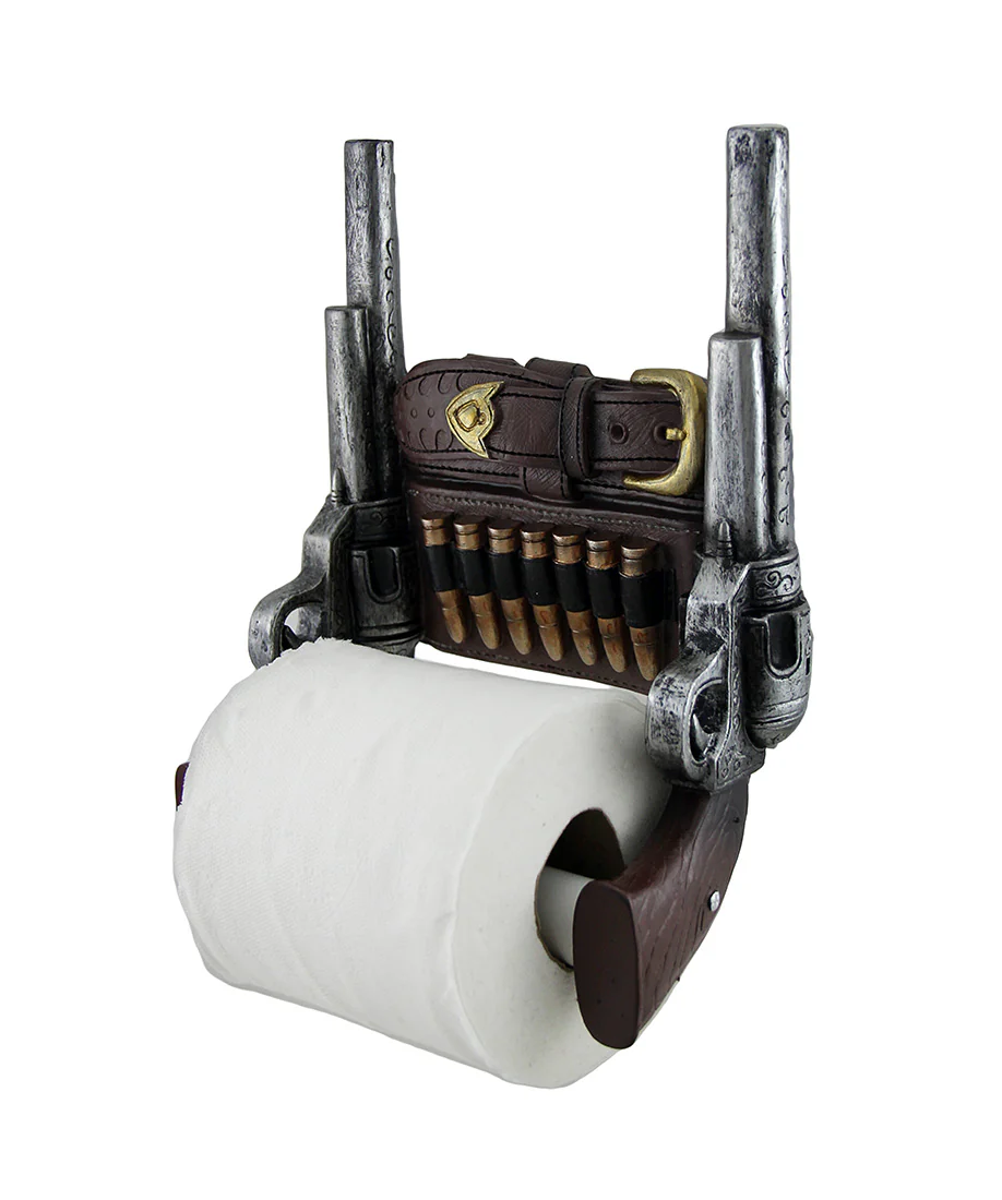 Wipe of the Wild West Rustic Double Six Shooter Cowboy Toilet Paper Roll Holder Western Bathroom Decor - Image 6