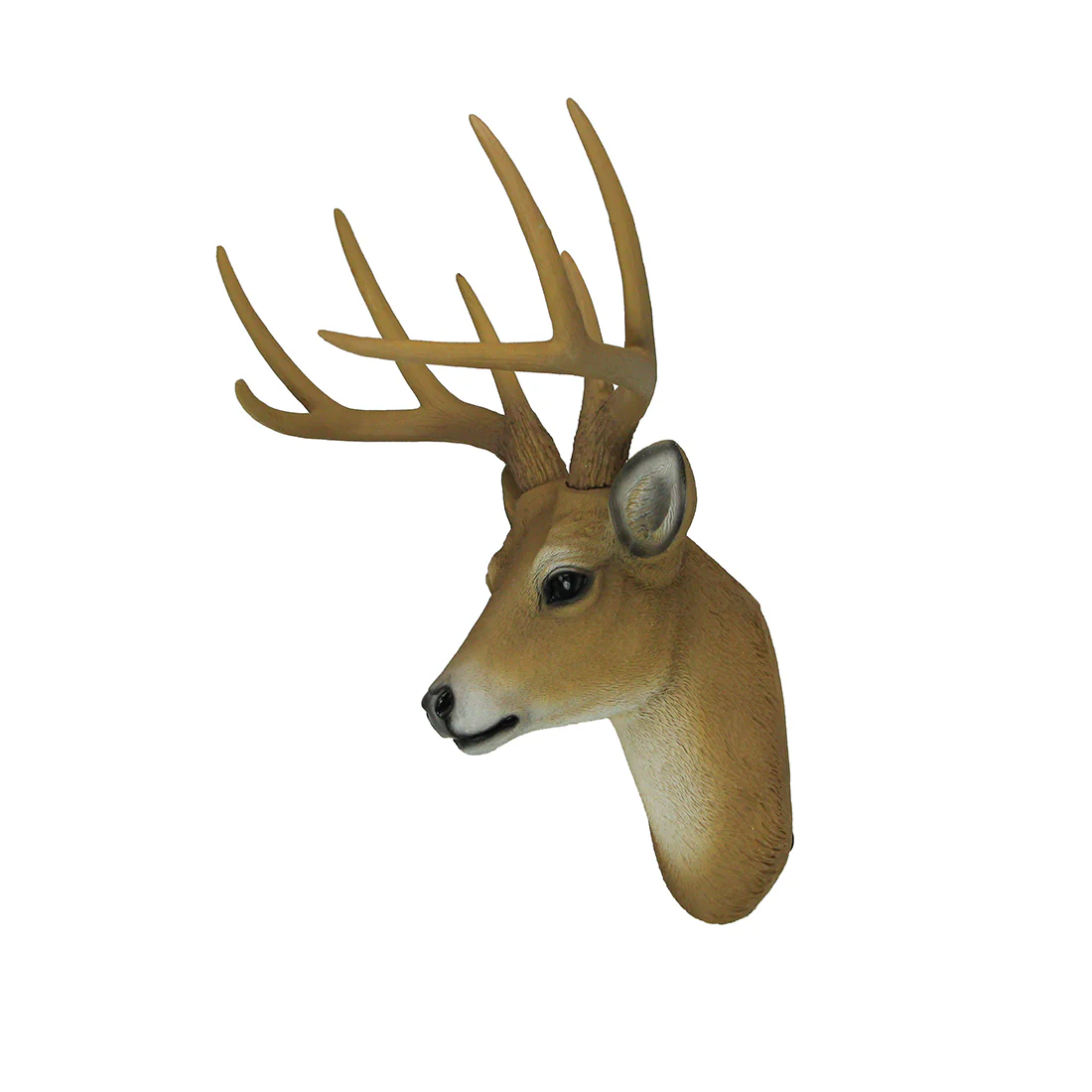 Resin Deer Head Wall Mount 8 Point Faux Taxidermy Buck Hanging Sculpture Antler Decor Art - Image 4