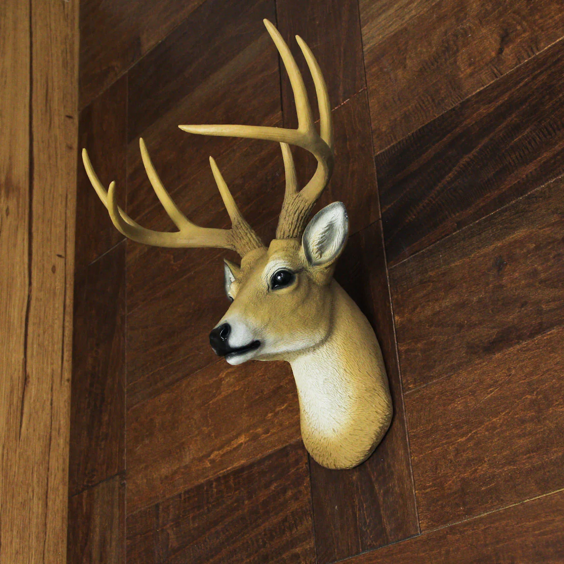 Resin Deer Head Wall Mount 8 Point Faux Taxidermy Buck Hanging Sculpture Antler Decor Art - Image 6