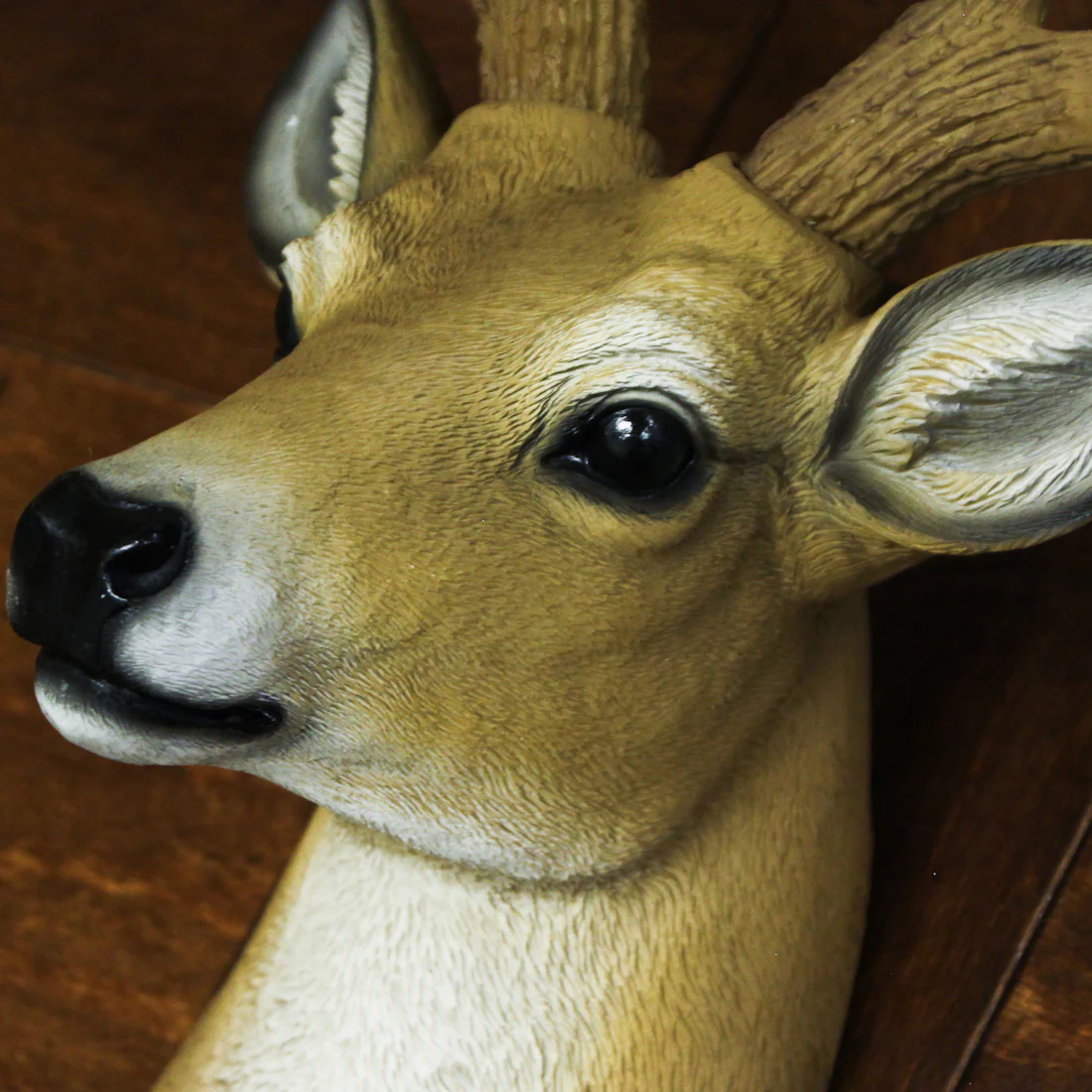 Resin Deer Head Wall Mount 8 Point Faux Taxidermy Buck Hanging Sculpture Antler Decor Art - Image 7