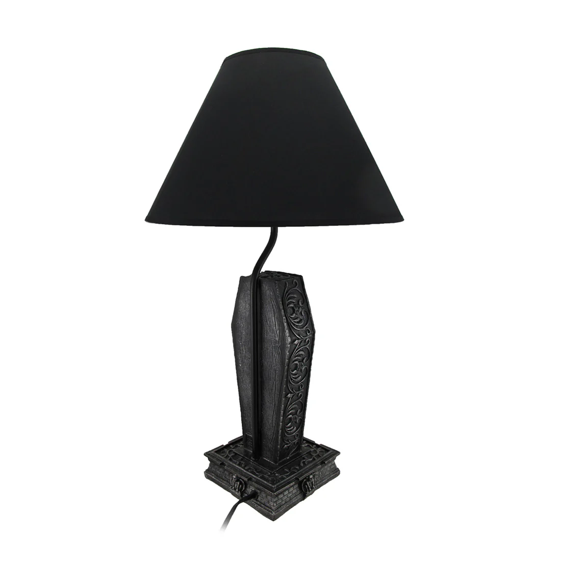 Dark Dawning Vampire in the Coffin Black Table Lamp and Fabric Shade - Image 4
