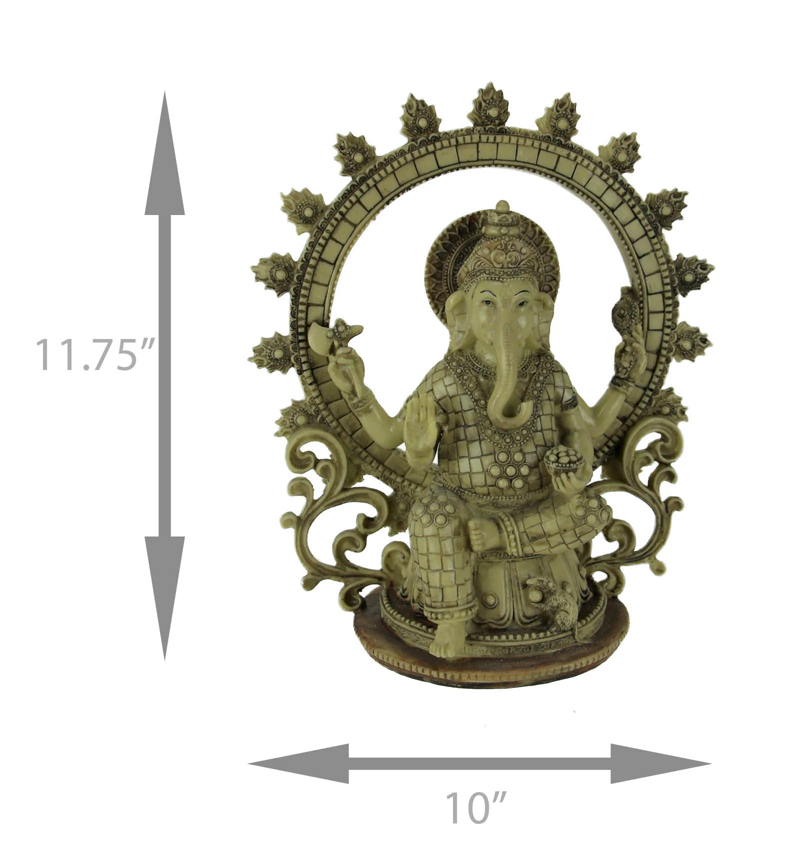 Lord Ganesha Sitting Holding Sacred Objects Statue - Image 4