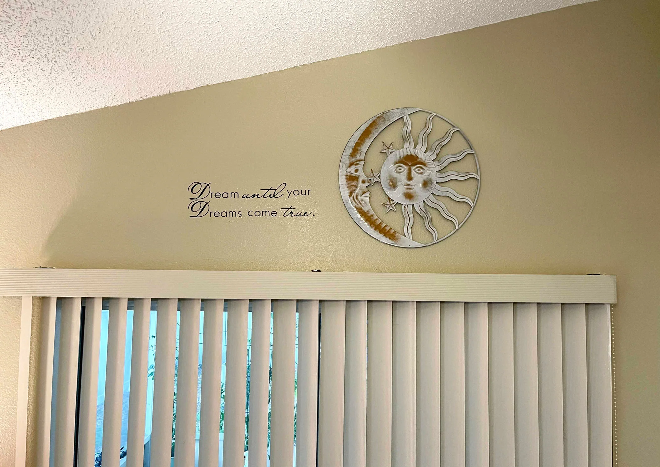 20 Inch Sun Moon Metal Face Distressed White Painted Stars Rustic Wall Hanging - Image 4