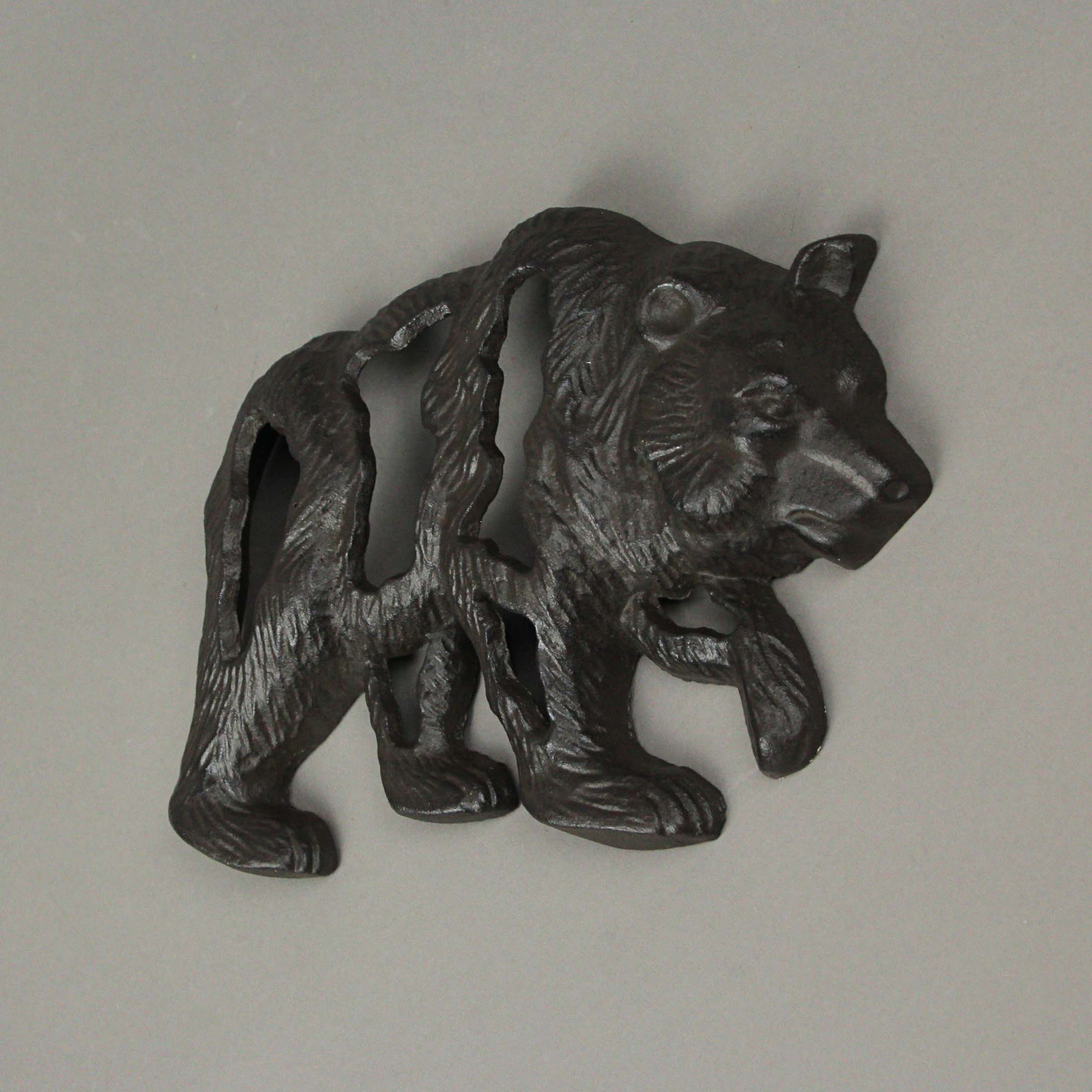 Cast Iron Bear Wall Mounted Sculpture Cabin Home Art Hanging Plaque Lodge Decor - Image 4