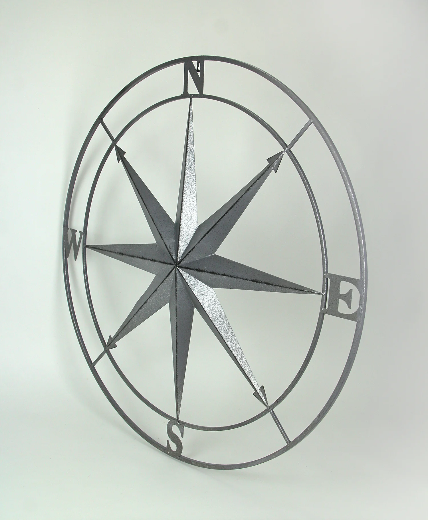 Galvanized Zinc Finish Metal Indoor/Outdoor Nautical Compass Rose Wall Hanging 36 in. - Image 4