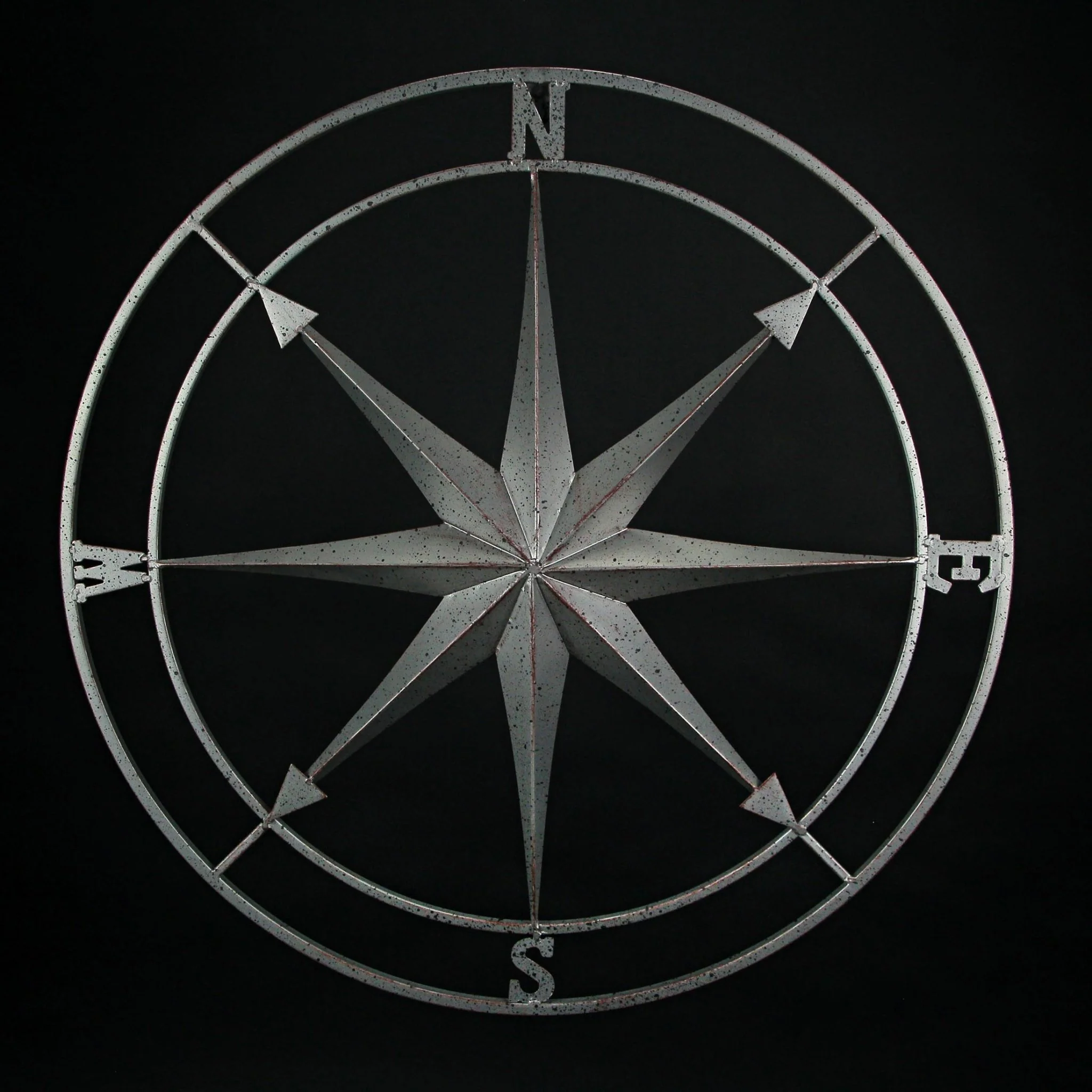 Galvanized Zinc Finish Metal Indoor/Outdoor Nautical Compass Rose Wall Hanging 36 in. - Image 5