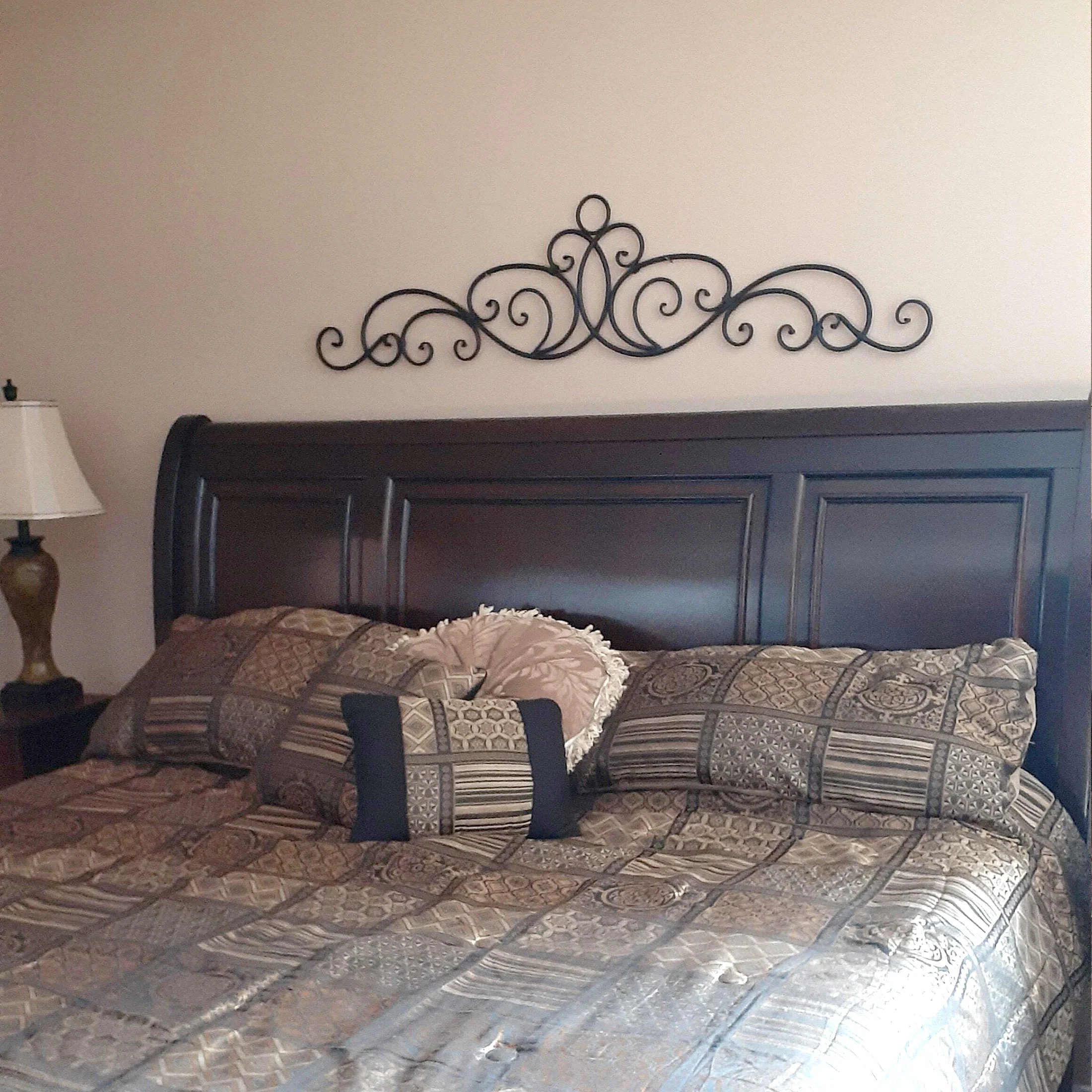 54 Inch Metal Wall Art Scroll Hanging Door or Window Decor Antique Bronze Accent Rustic Decorative Arch - Image 6