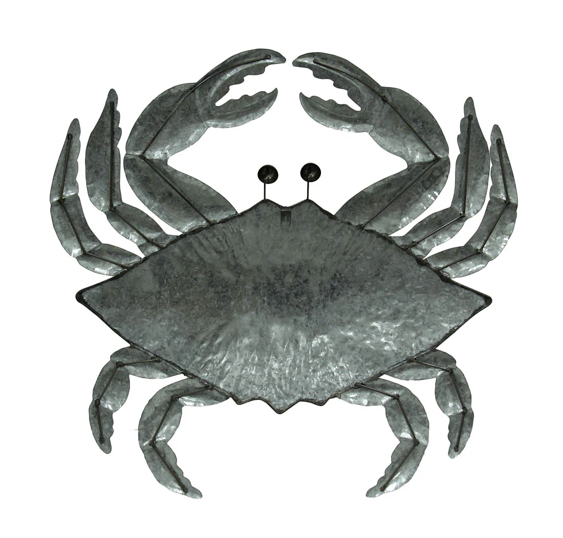 Galvanized Metal Coastal Crab Wall Hanging 26 Inch - Image 3