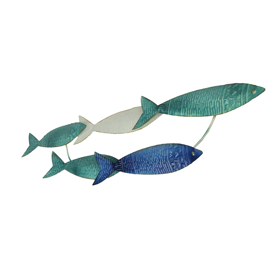 34 Inch Blue Metal School of Fish Coastal Wall Decor Sculpture Nautical Beach Home Art Abstract Decoration - Image 6