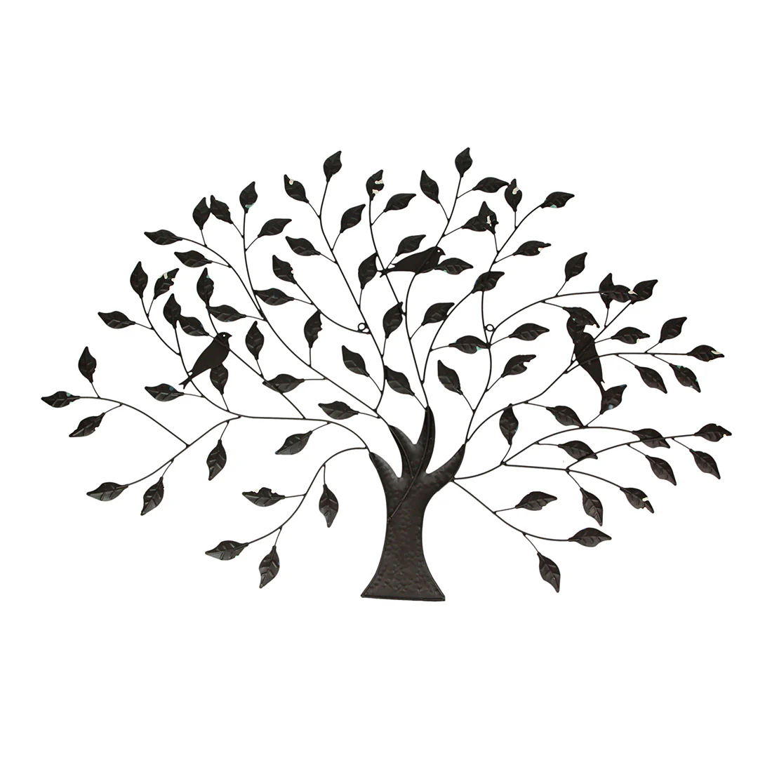 36 inch Tri Tone Leaves Birds In Branches Metal Tree Indoor Outdoor Wall Hanging - Lite Weight - Image 7