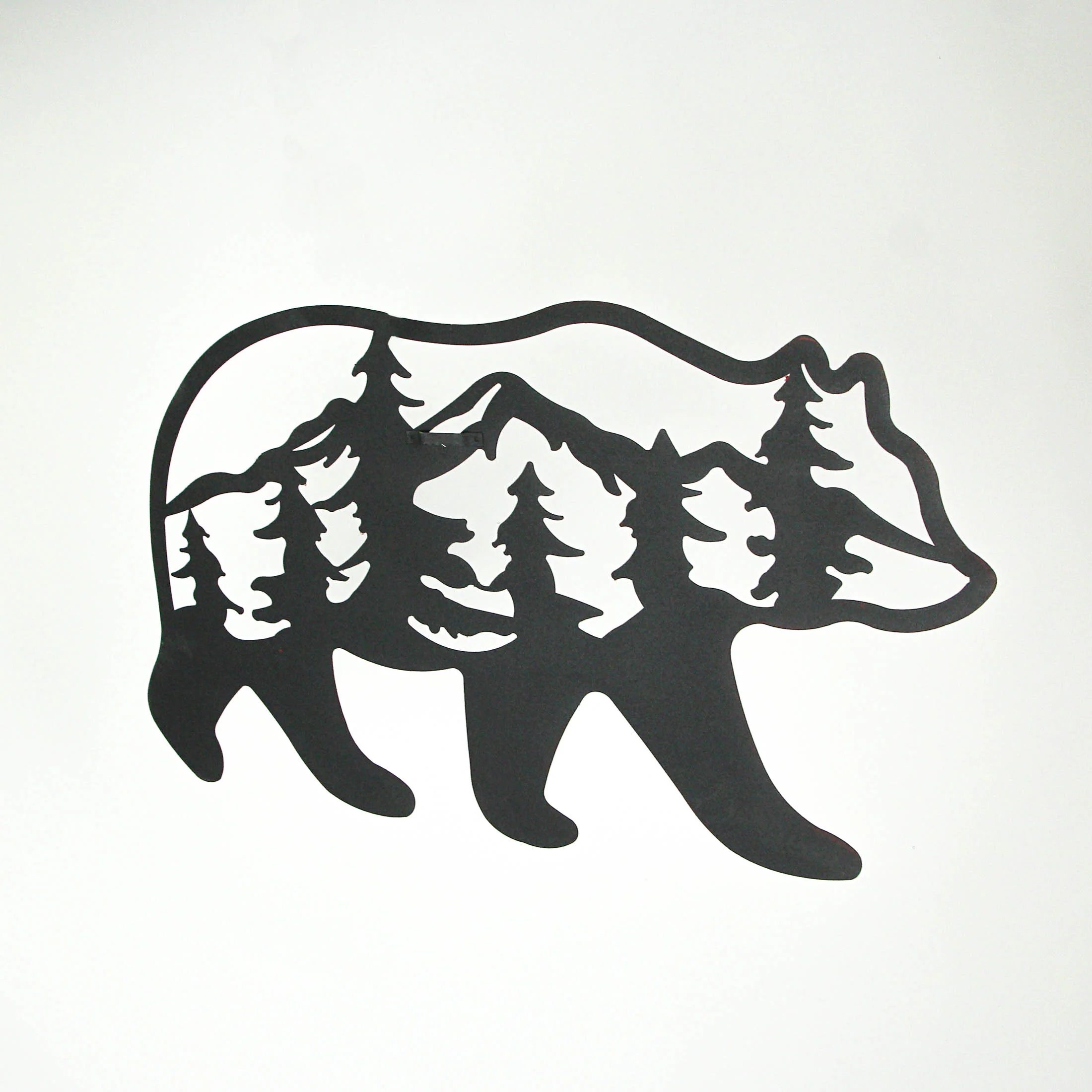 Majestic Black Bear Cutout Metal Wall Hanging Art - Exquisite Room Decor and Forest Lodge Style Decoration - Precision Craftsmanship - 19.25 Inches Long - Image 3