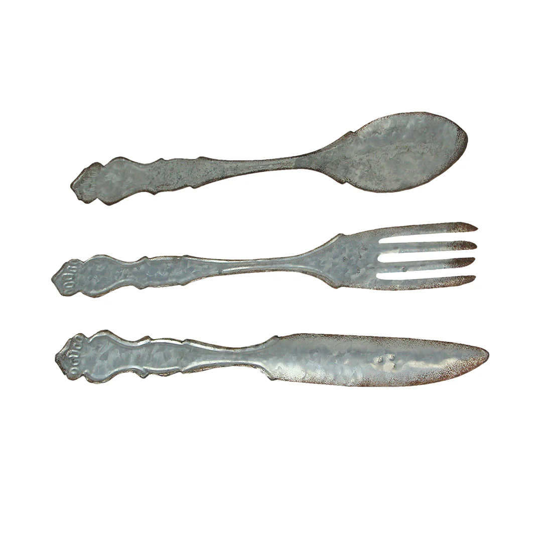 Large Galvanized Metal Fork Spoon Knife Farmhouse Decor Kitchen Wall Hanging Set - Image 6