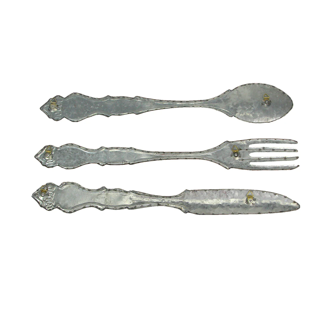 Large Galvanized Metal Fork Spoon Knife Farmhouse Decor Kitchen Wall Hanging Set - Image 7