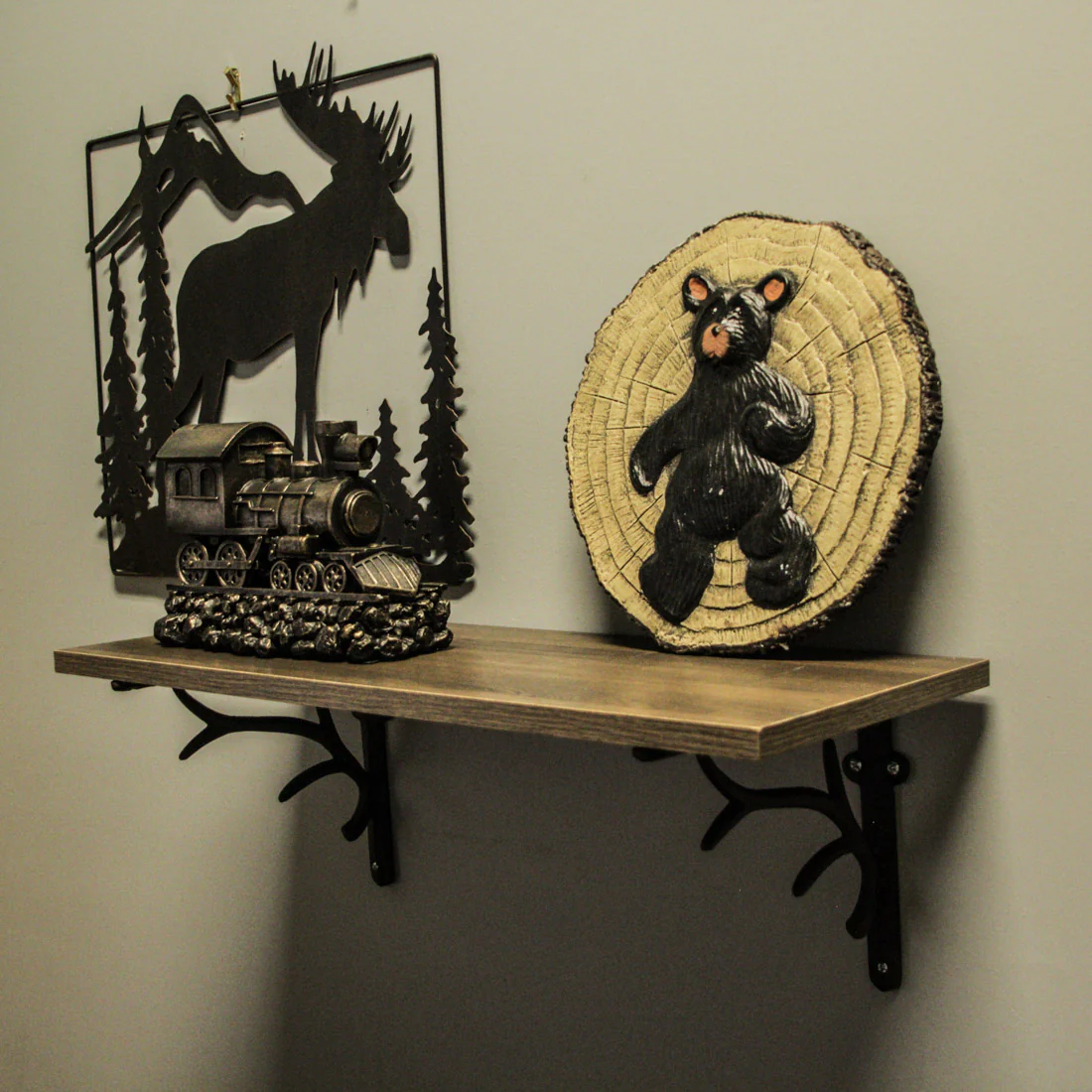 Set of 2 Cast Iron Deer Antler Decorative Shelf Brackets - Image 13