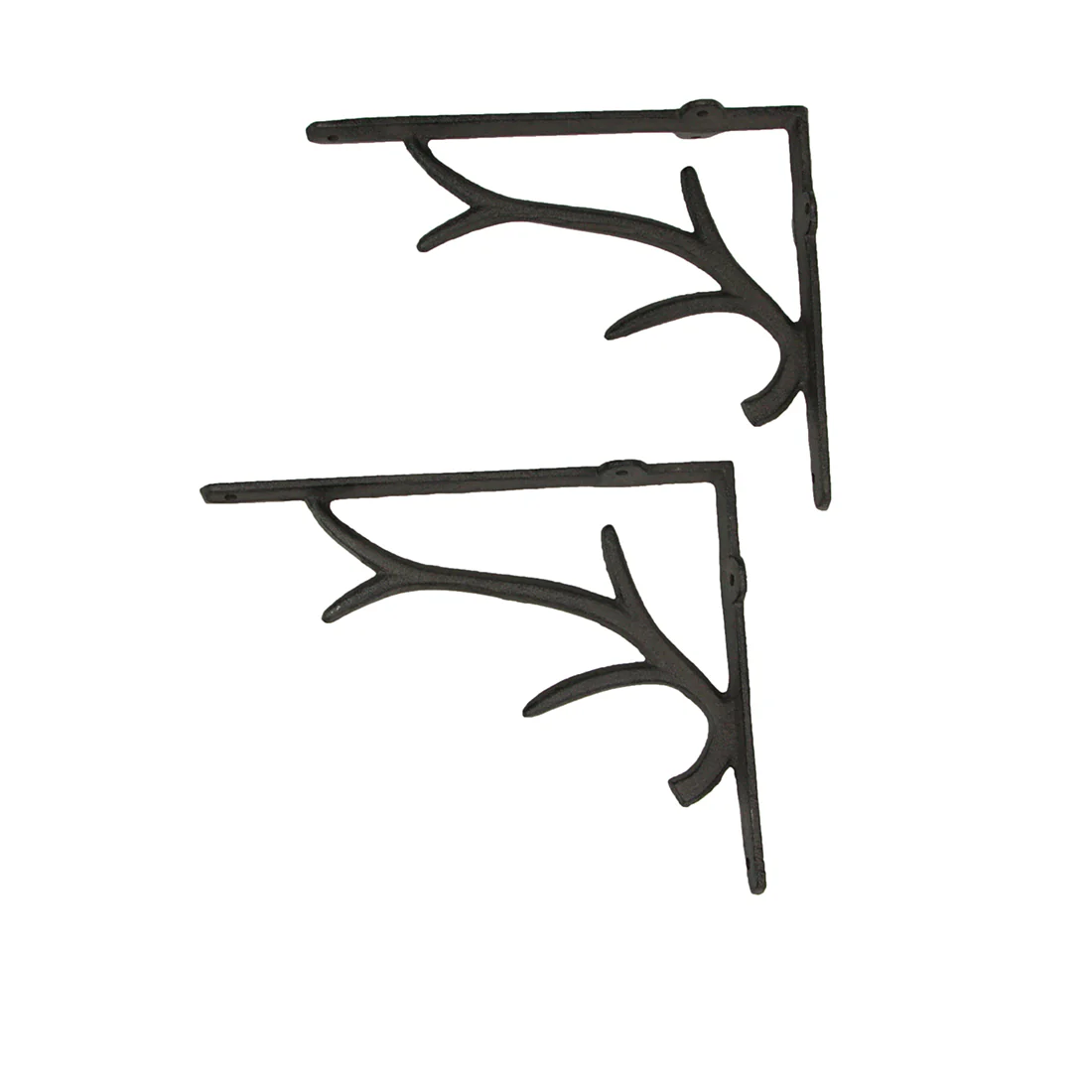 Set of 2 Cast Iron Deer Antler Decorative Shelf Brackets - Image 4