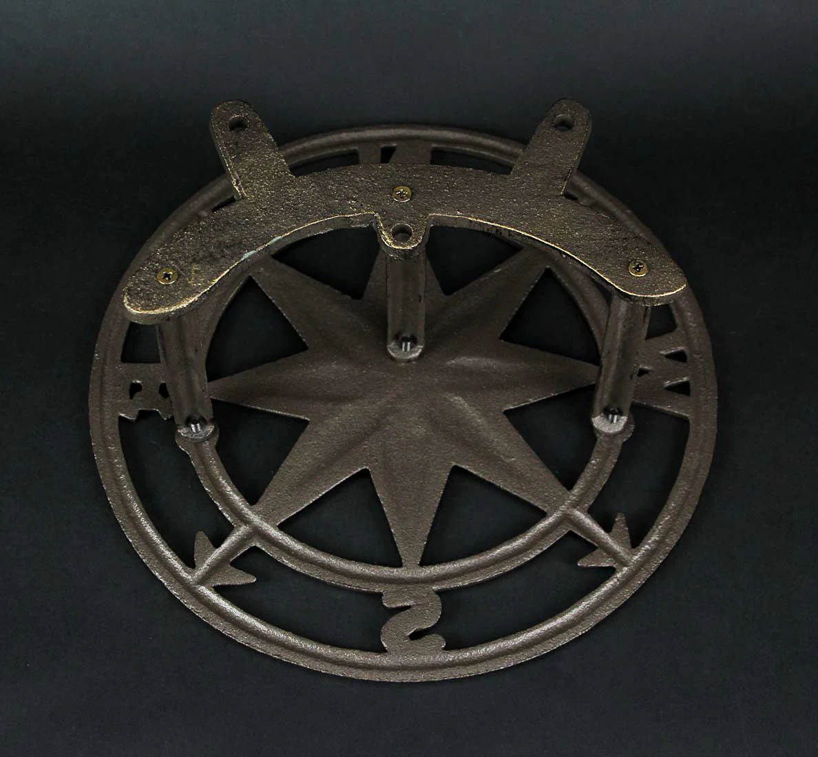Decorative Wall Mounted Cast Iron Nautical Compass Rose Garden Hose Hanger Bronze - Image 5