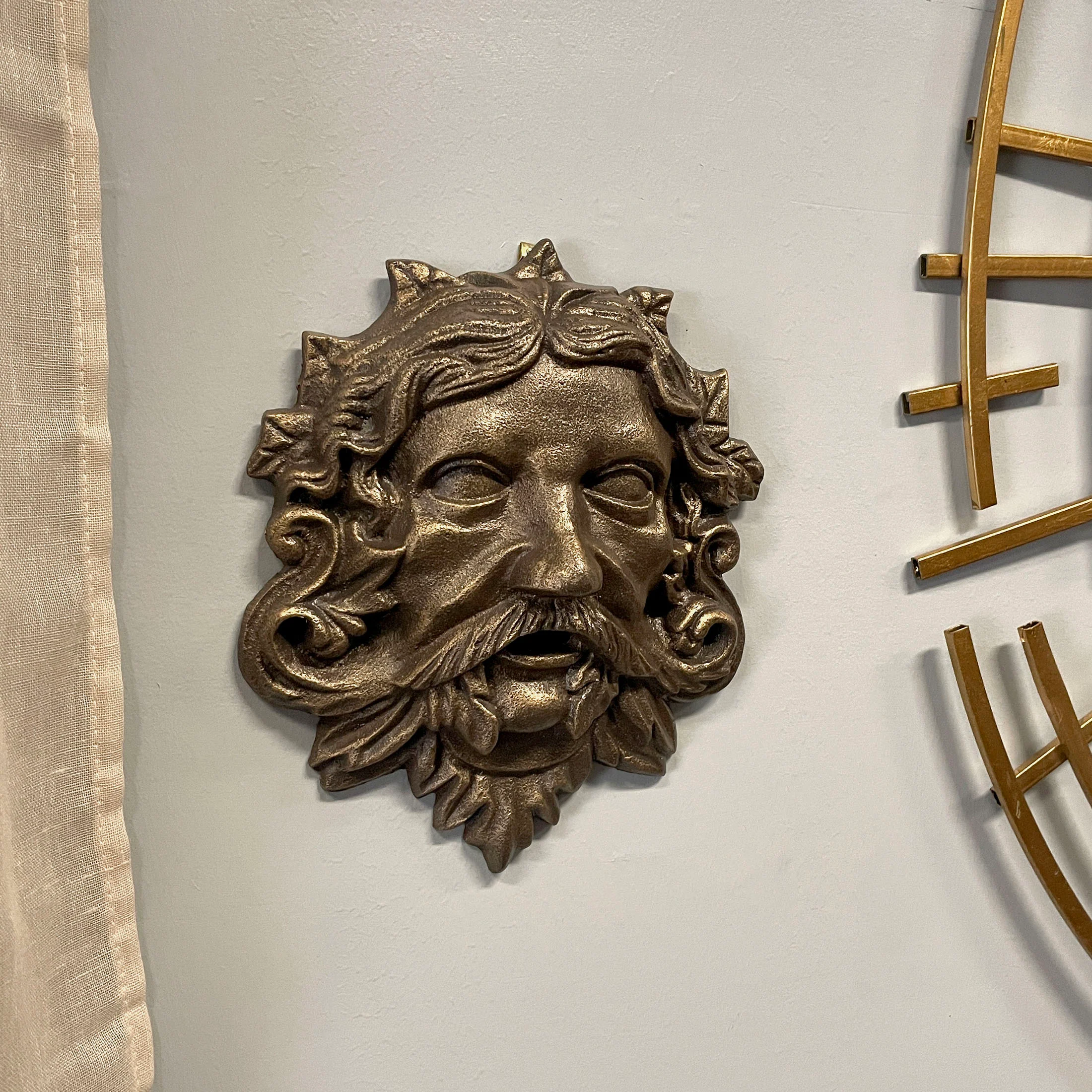 Cast Iron Celtic Green Man Wall Décor Art Hanging | Symbol of Nature's Rebirth and Growth | Indoor/Outdoor Use | Available in Bronze and Verdigris Green Finishes | 9.75" Tall - Image 17