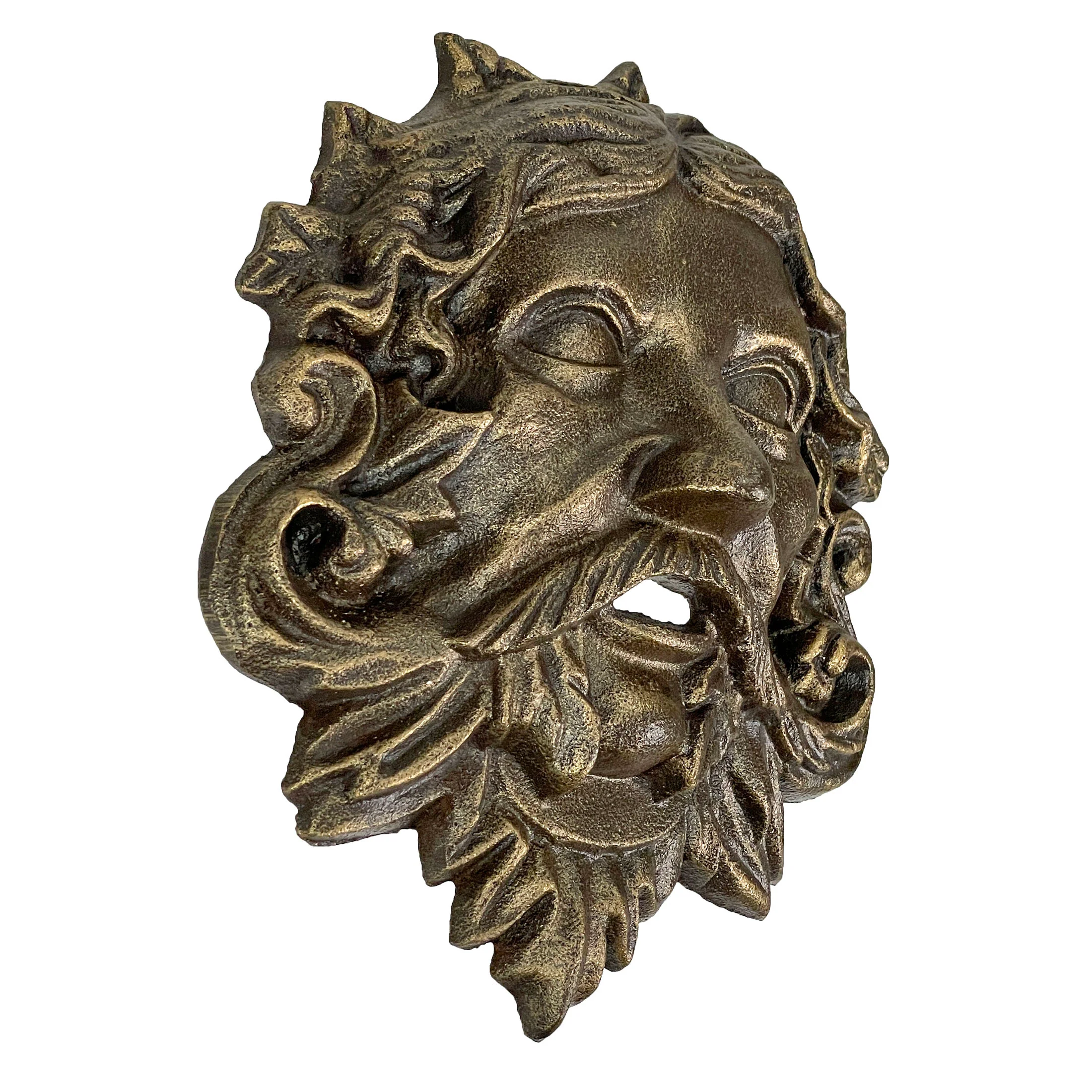 Cast Iron Celtic Green Man Wall Décor Art Hanging | Symbol of Nature's Rebirth and Growth | Indoor/Outdoor Use | Available in Bronze and Verdigris Green Finishes | 9.75" Tall - Image 5