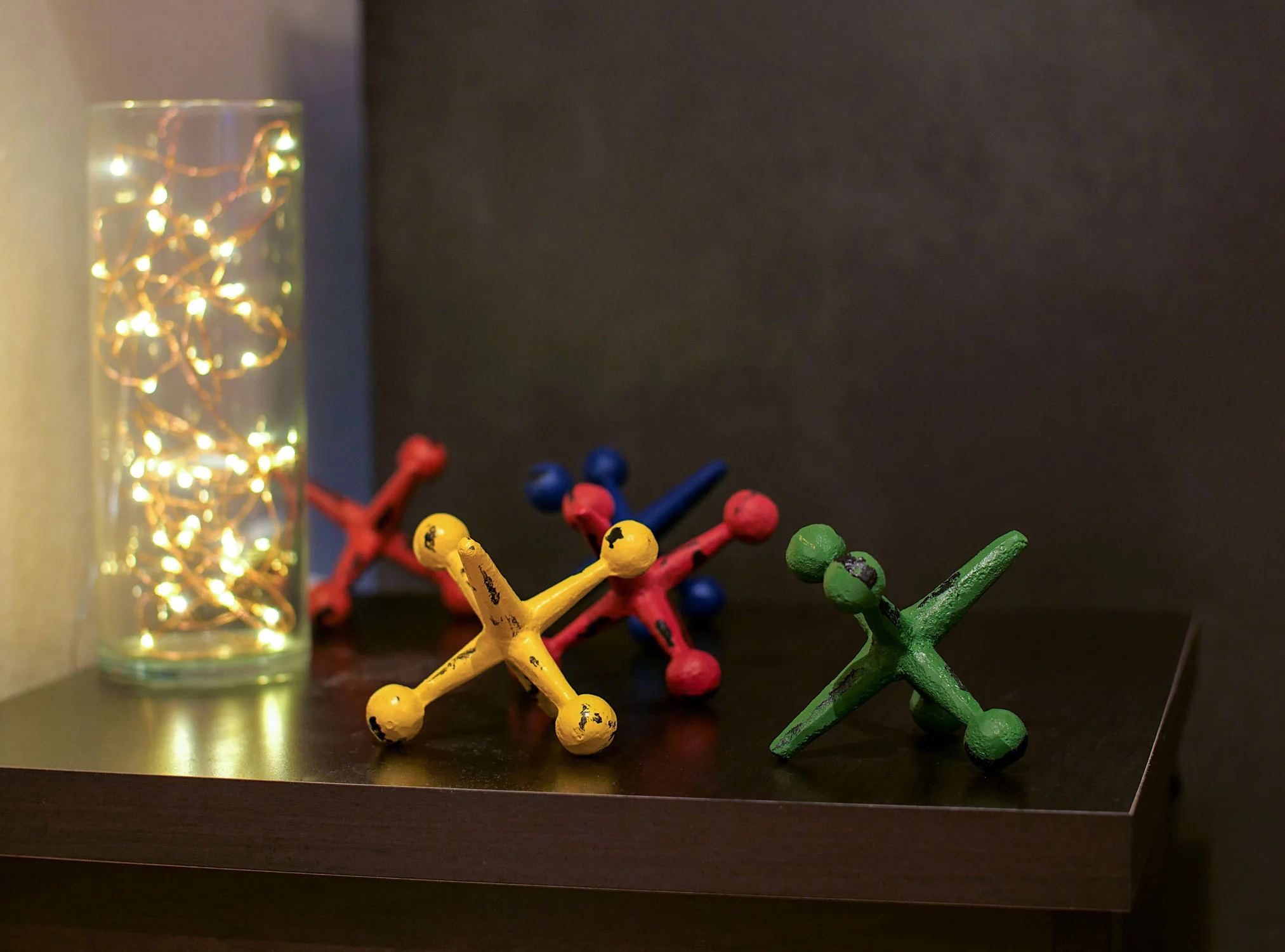 Set of 5 Colorful Cast Iron Decorative Toy Jack Distressed Finish Accent Sculptures - Image 5