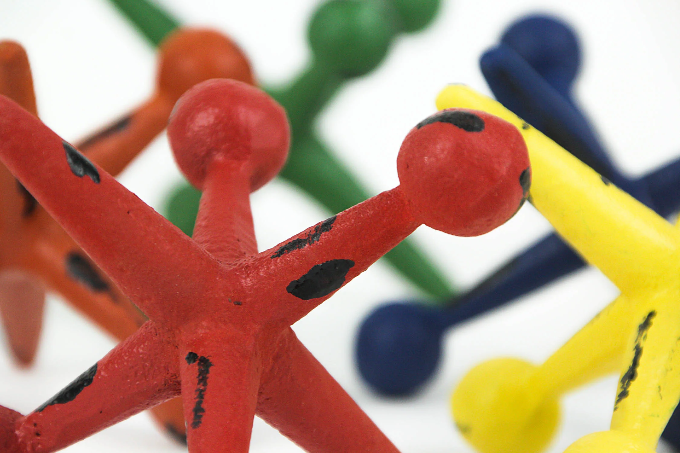 Set of 5 Colorful Cast Iron Decorative Toy Jack Distressed Finish Accent Sculptures - Image 7