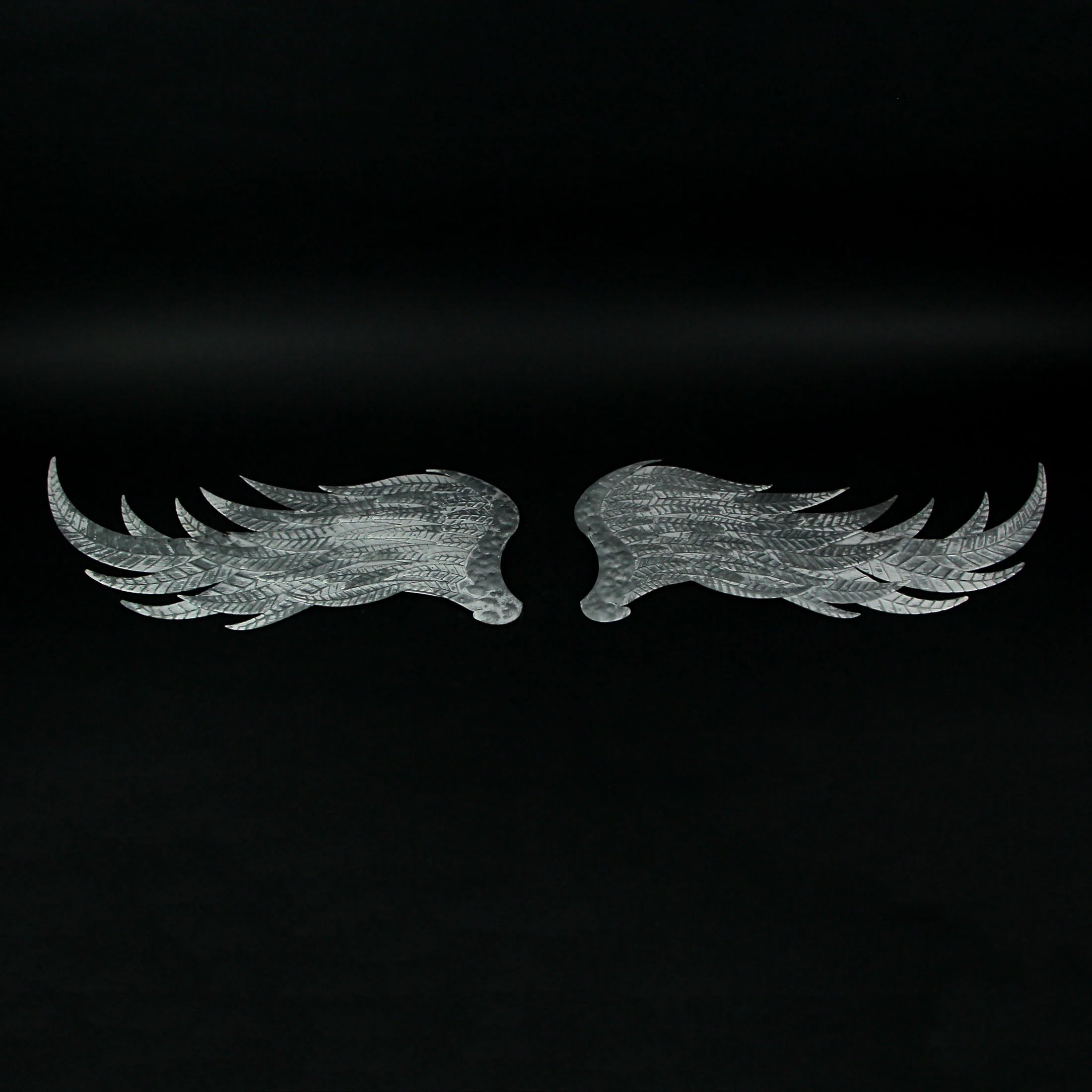 Pair of 2 Galvanized Metal Angel Wings Wall Art Indoor Outdoor Rustic Home Decor - Image 4