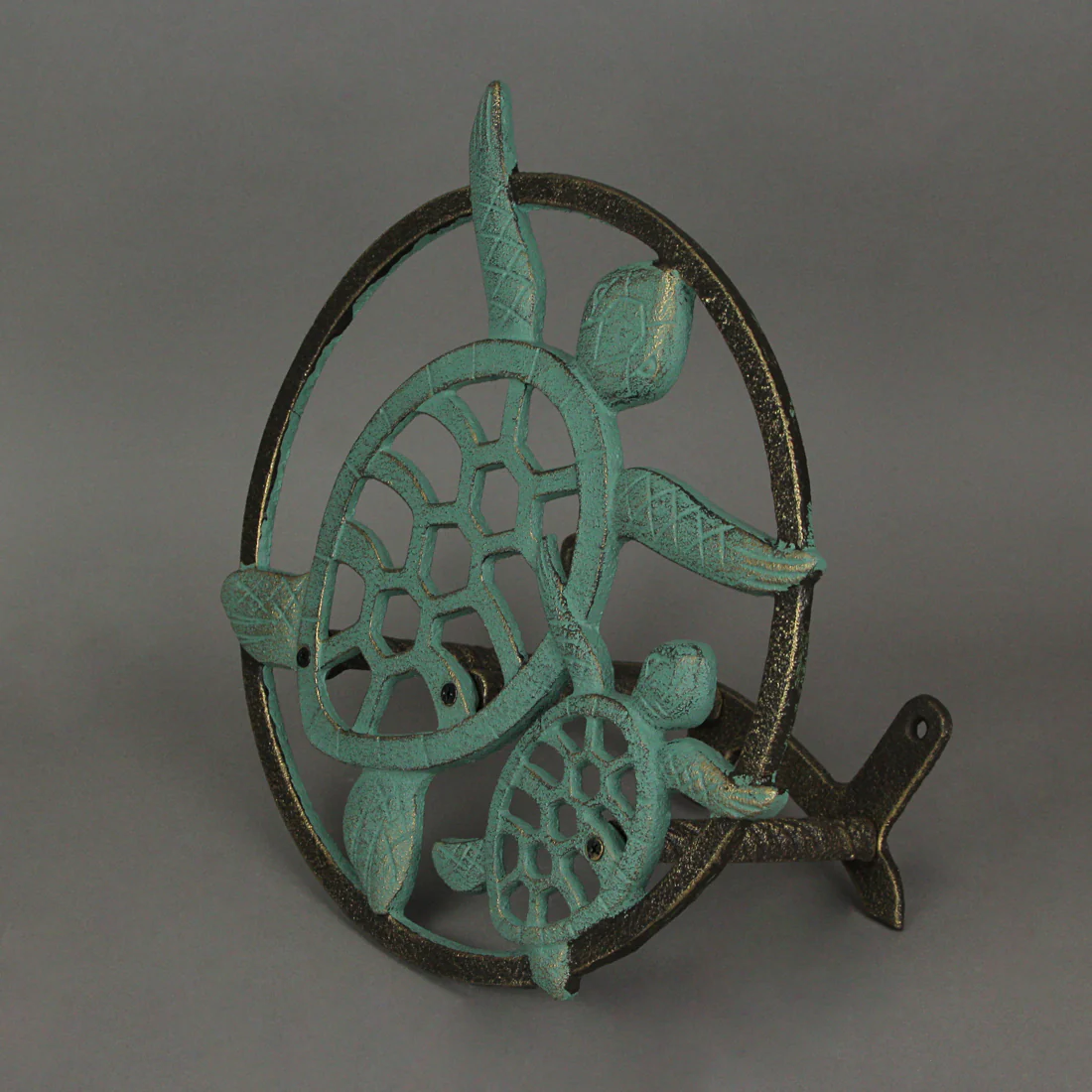 Cast Iron Sea Turtle Decorative Wall Mounted Hanging Garden Hose Holder - Image 11