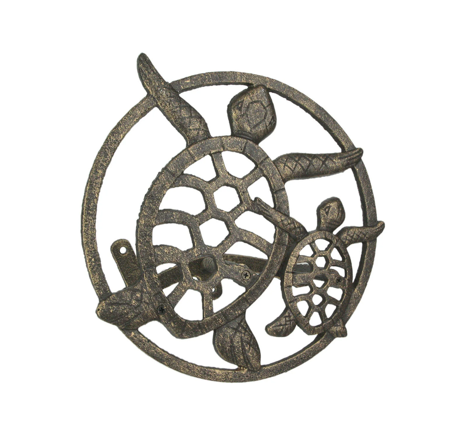 Cast Iron Sea Turtle Decorative Wall Mounted Hanging Garden Hose Holder - Image 3