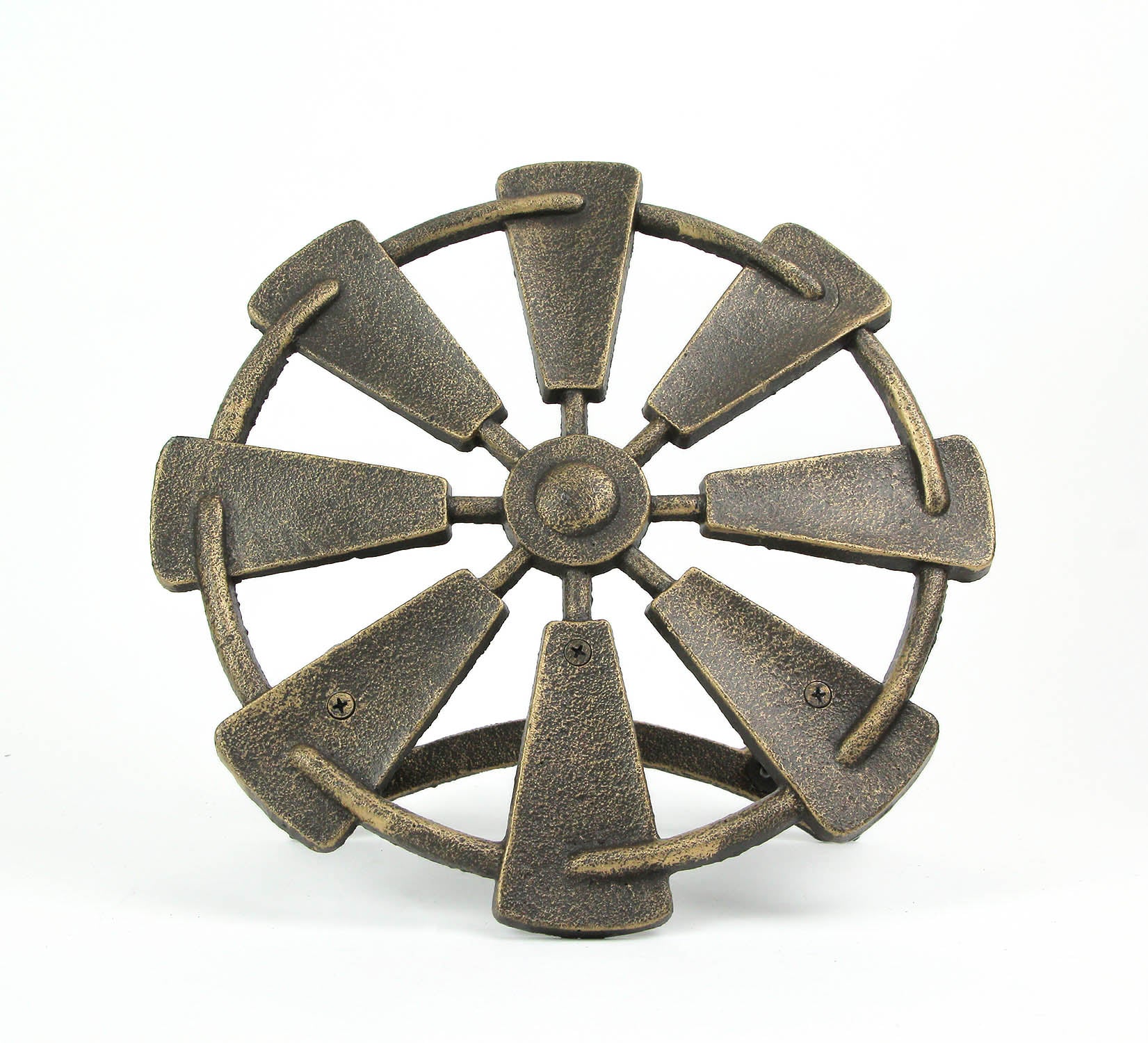 Cast Iron Farmhouse Windmill Decorative Wall Mounted Hanging Garden Hose Holder Bronze Finish - Image 5