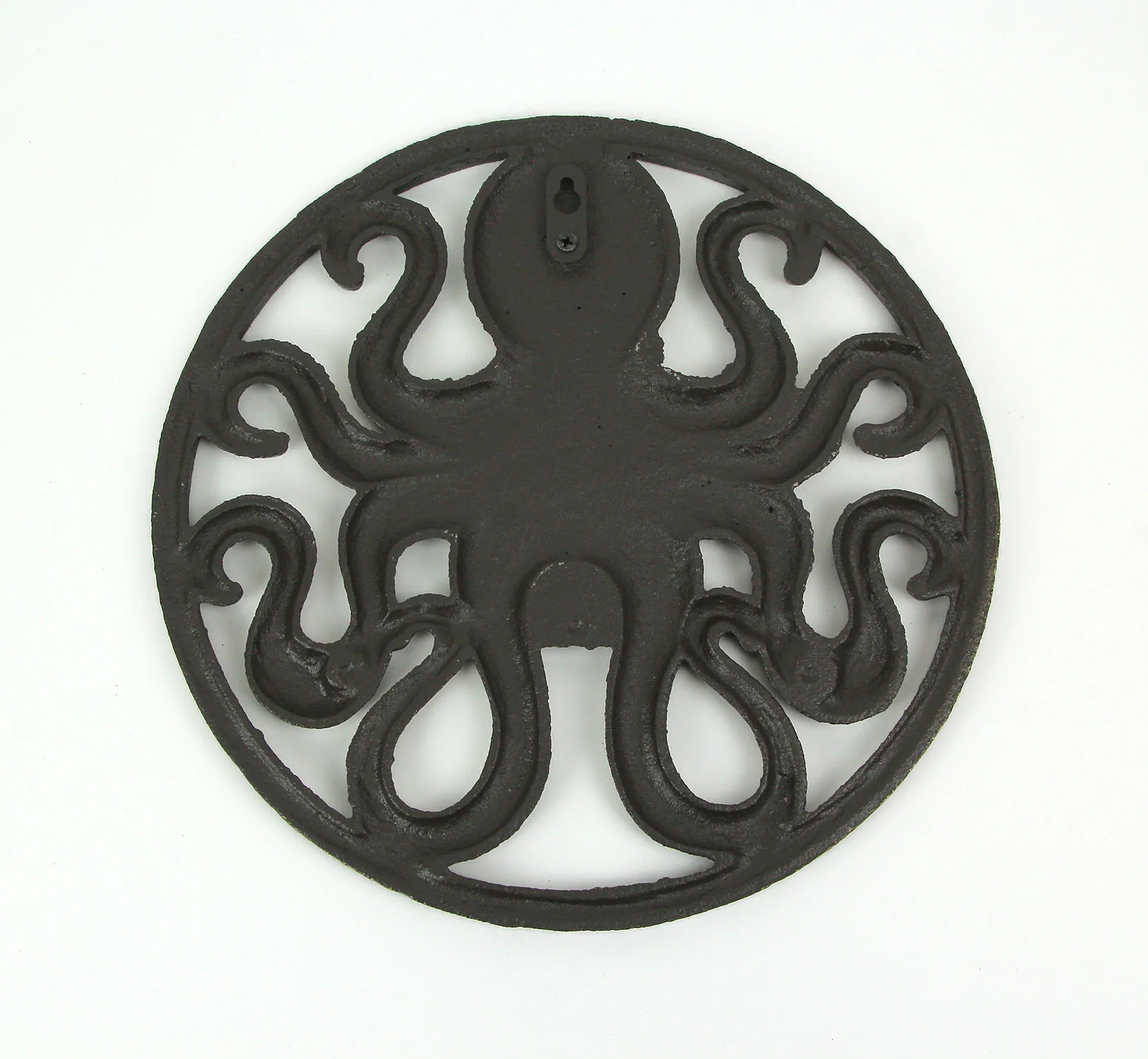 Antique Bronze Finished Cast Iron Octopus Wall Hanging 11.75 Inches In Diameter - Image 5