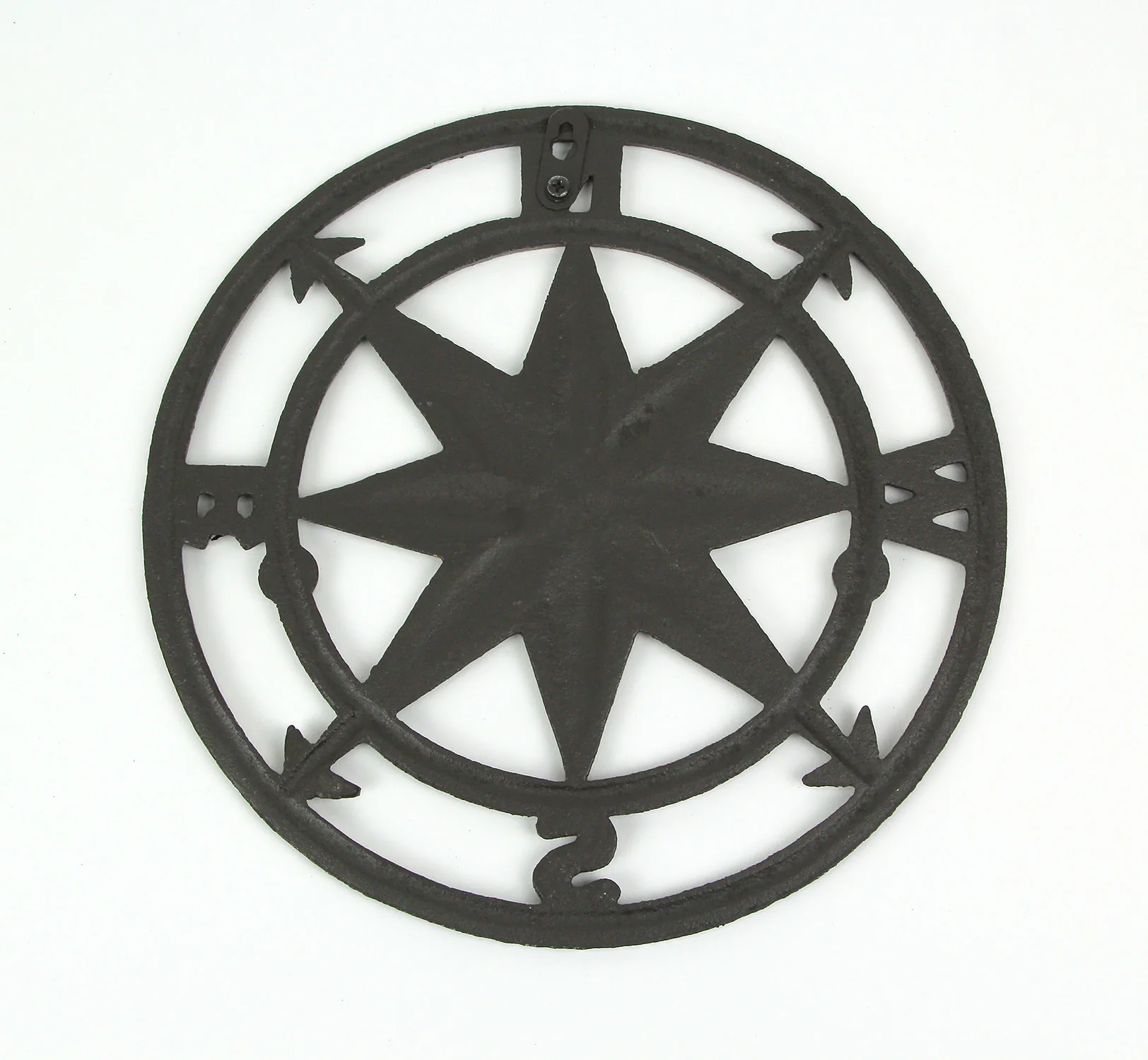 Antique Bronze Finished Cast Iron Nautical Compass Rose Wall Hanging 11.5 Inches In Diameter - Image 5