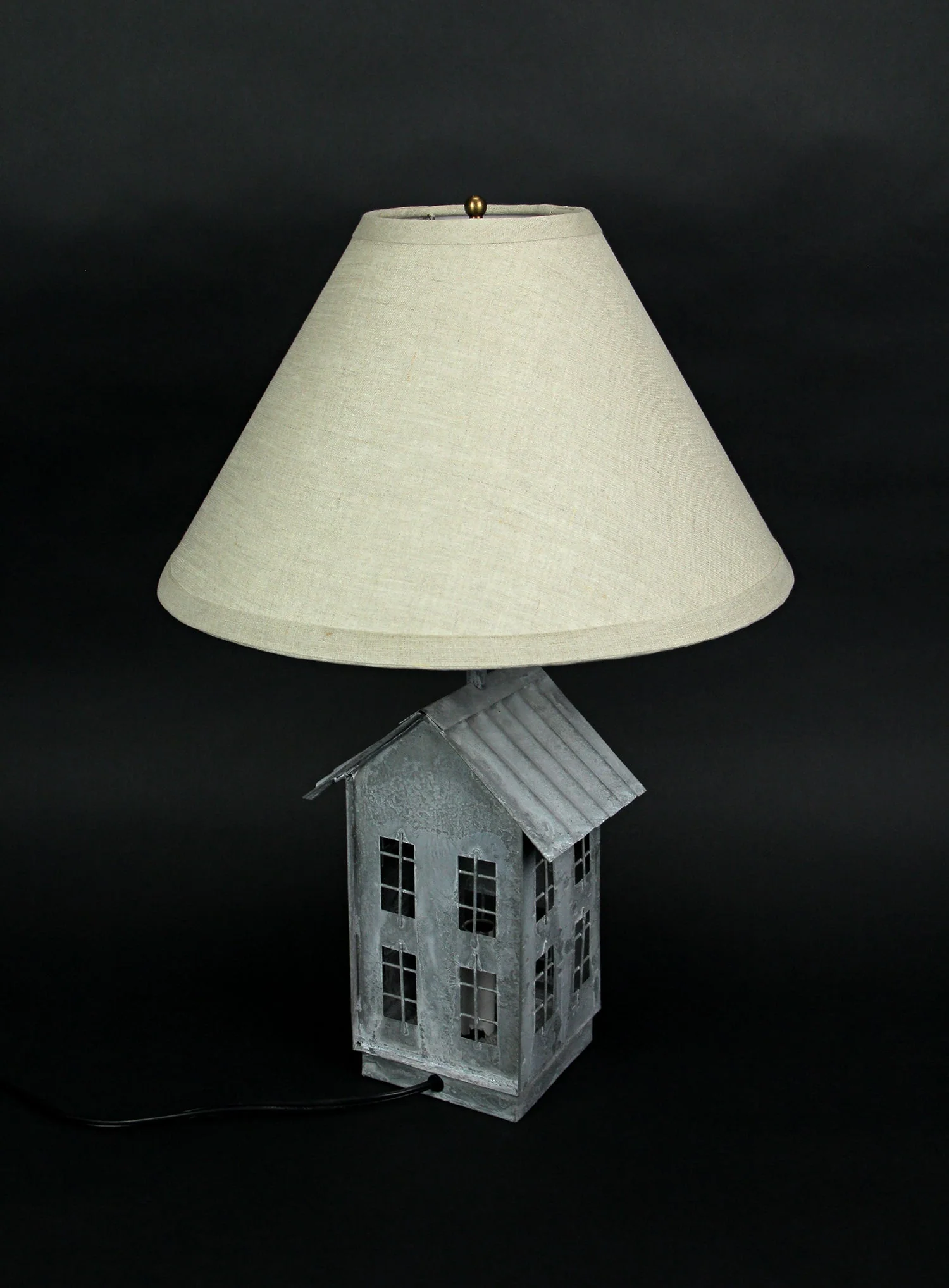 Rustic Zinc Dual Table Lamp And Accent Light Mid Century Modern Farmhouse Decor - Image 7