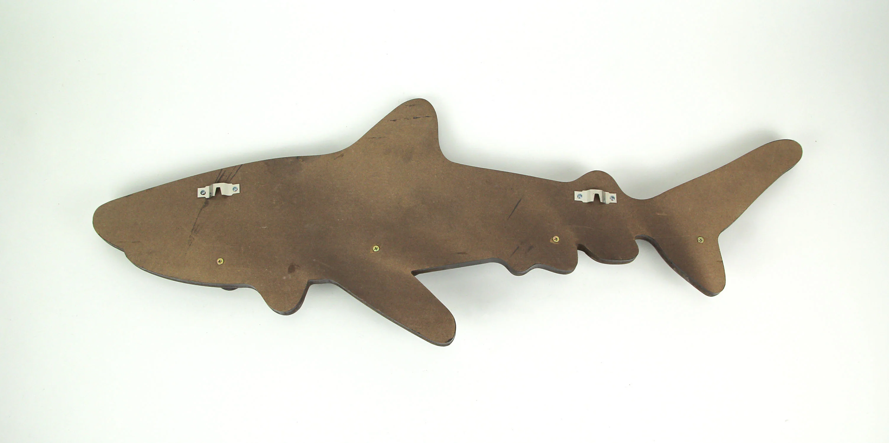 33 Inch Distressed Wood Shark Wall Hook Rack With Metal Accents Decorative Ocean Art Sculpture - Image 4