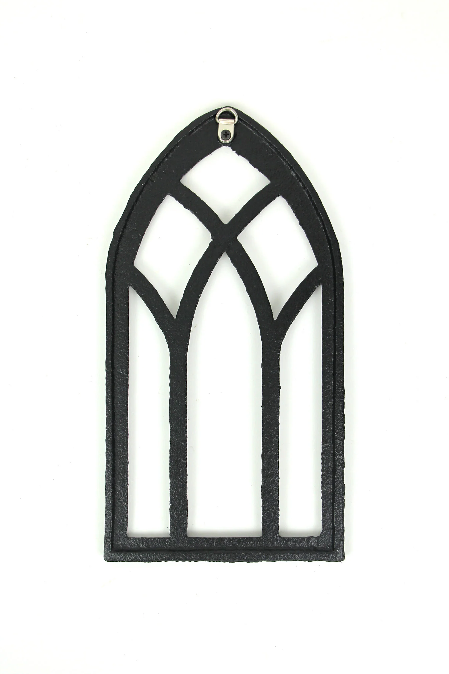 Set of 3 Black Cast Iron Gothic Cathedral Window Decorative Wall Hangings - Image 4