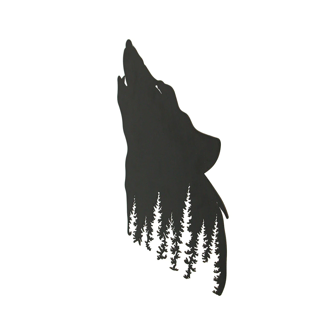 Laser-Cut Black Metal Wolf Wall Hanging Forest Lodge Decor Cabin Art 17 Inches High - Image 3