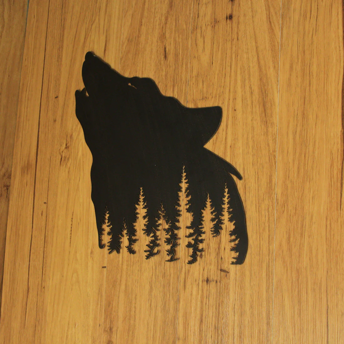 Laser-Cut Black Metal Wolf Wall Hanging Forest Lodge Decor Cabin Art 17 Inches High - Image 6