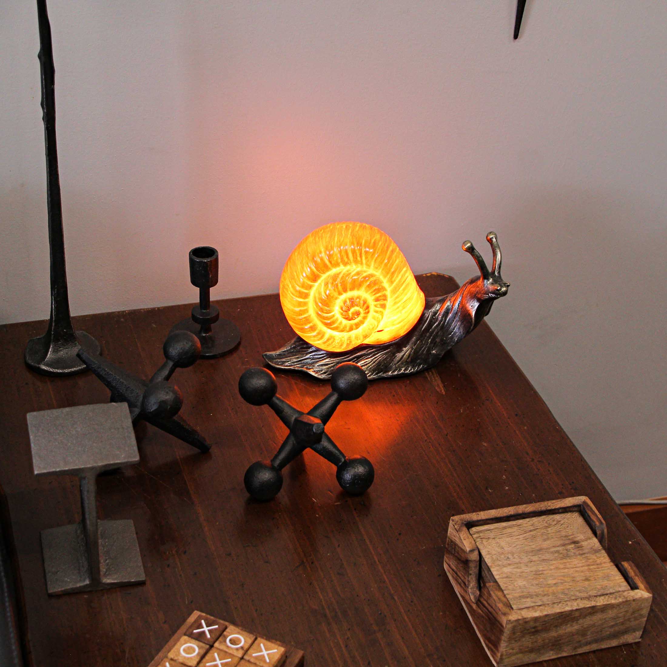 Resin Orange Snail Decorative Accent Lamp End Table Night Stand Light Sculpture - Image 5