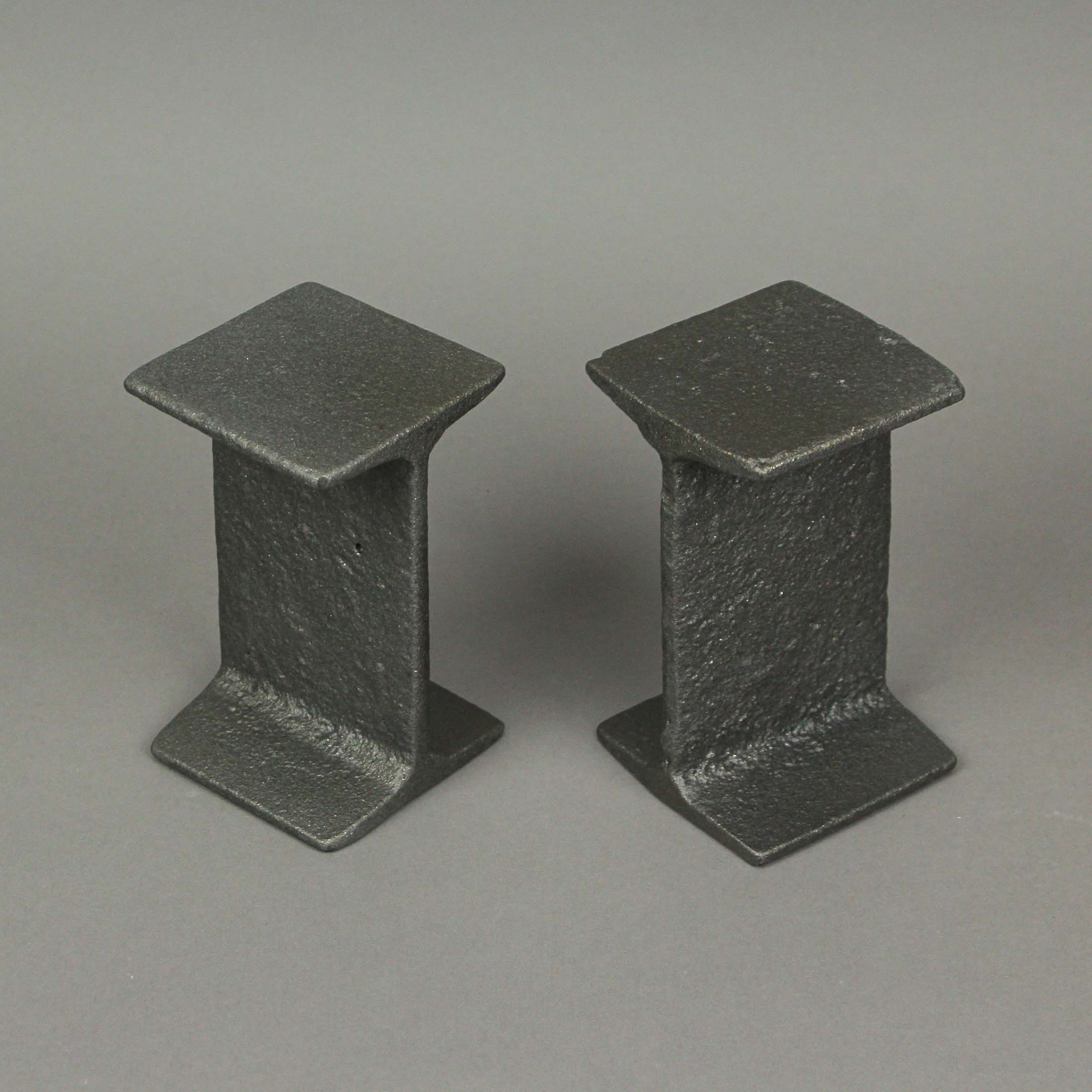 Set of 2 Cast Iron I Beam Bookends Decorative Bookshelf Rustic Desk Home Decor - Image 4