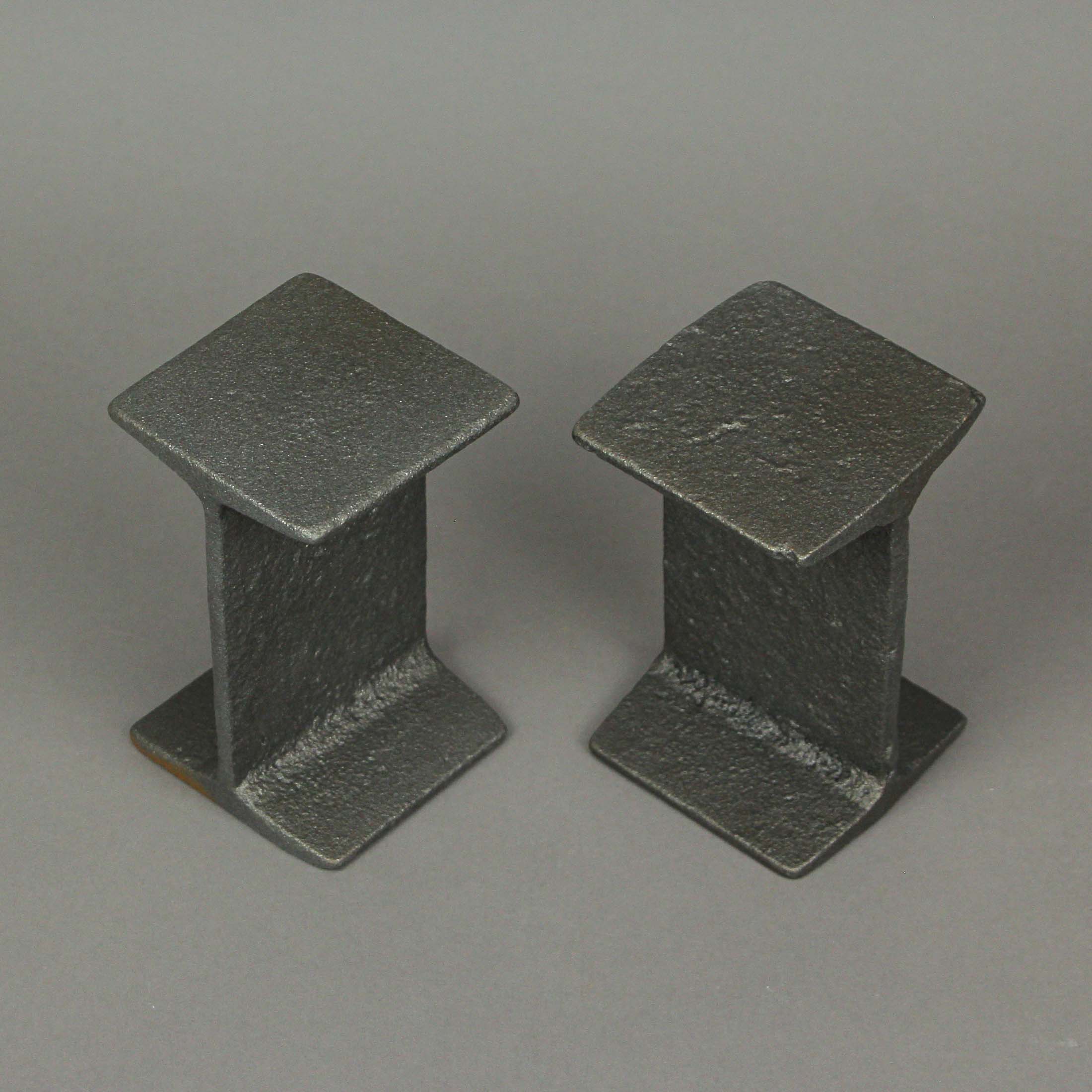 Set of 2 Cast Iron I Beam Bookends Decorative Bookshelf Rustic Desk Home Decor - Image 5