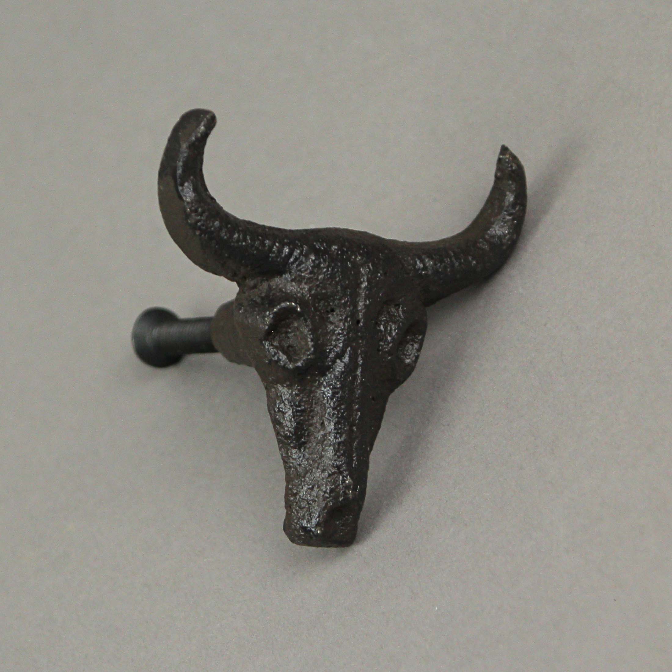 Set of 6 Cast Iron Steer Skull Drawer Pulls Western Home Decor Cabinet Knobs - Image 11