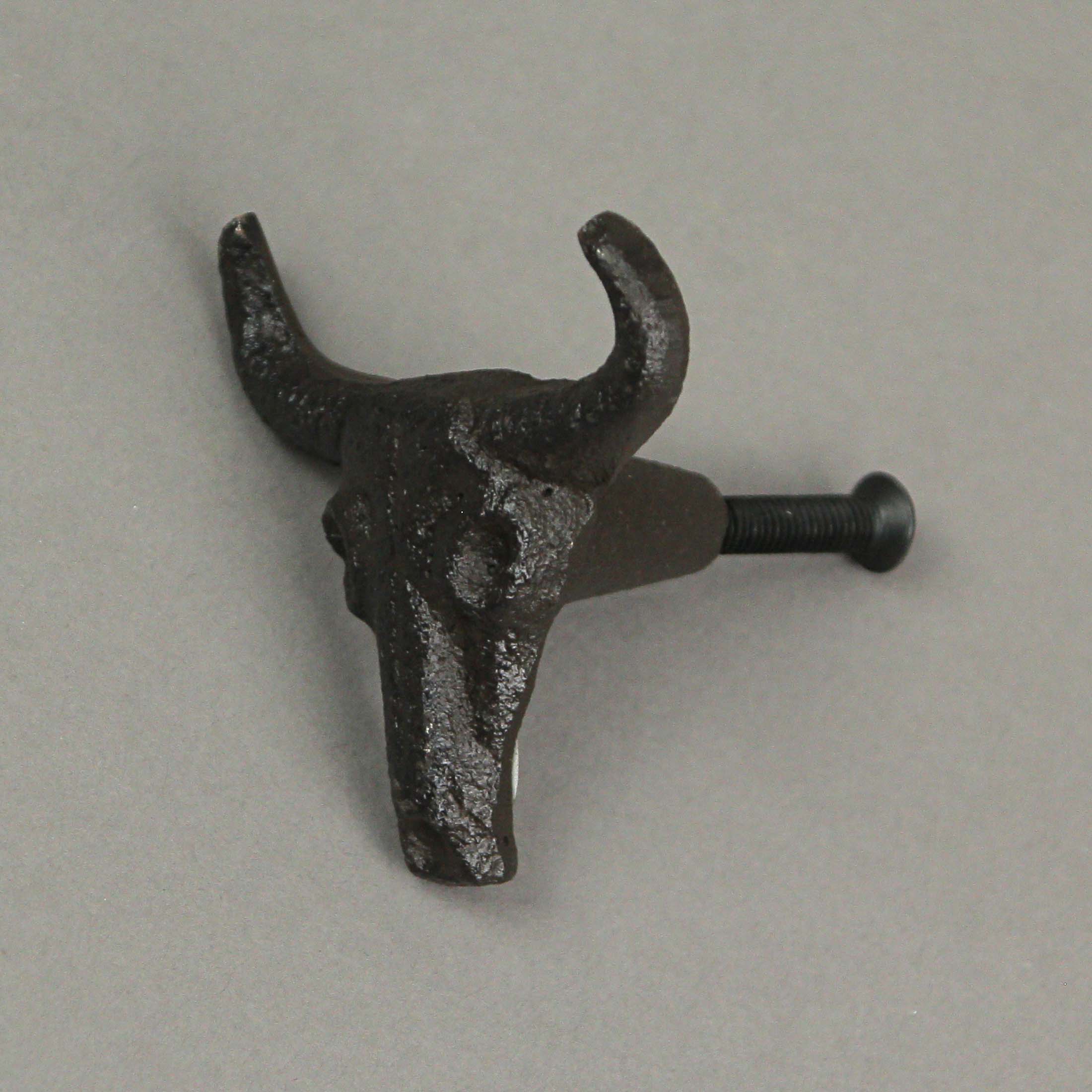 Set of 6 Cast Iron Steer Skull Drawer Pulls Western Home Decor Cabinet Knobs - Image 12