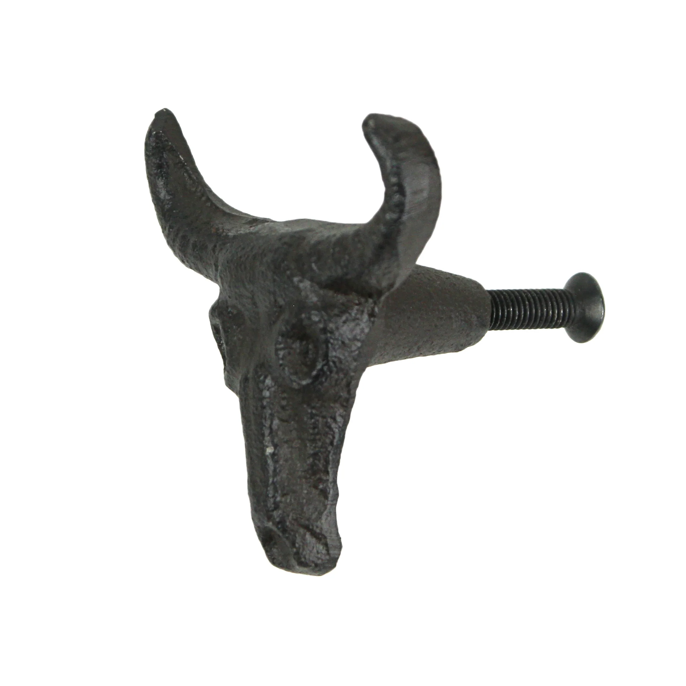 Set of 6 Cast Iron Steer Skull Drawer Pulls Western Home Decor Cabinet Knobs - Image 9