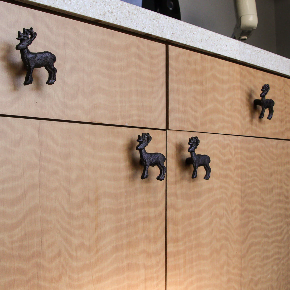 Set of 6 Cast Iron Deer Drawer Pulls Decorative Cabinet Knob Rustic Home Decor - Image 5