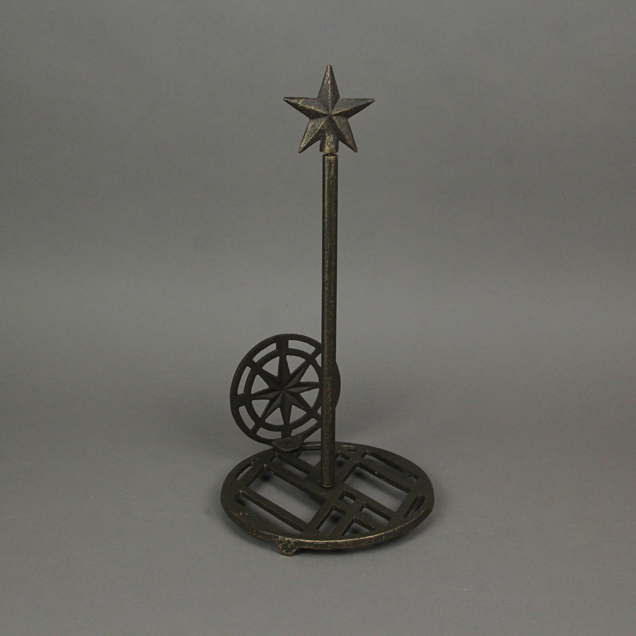 Cast Iron Compass Rose Countertop Paper Towel Holder Nautical Kitchen Decor - Image 5