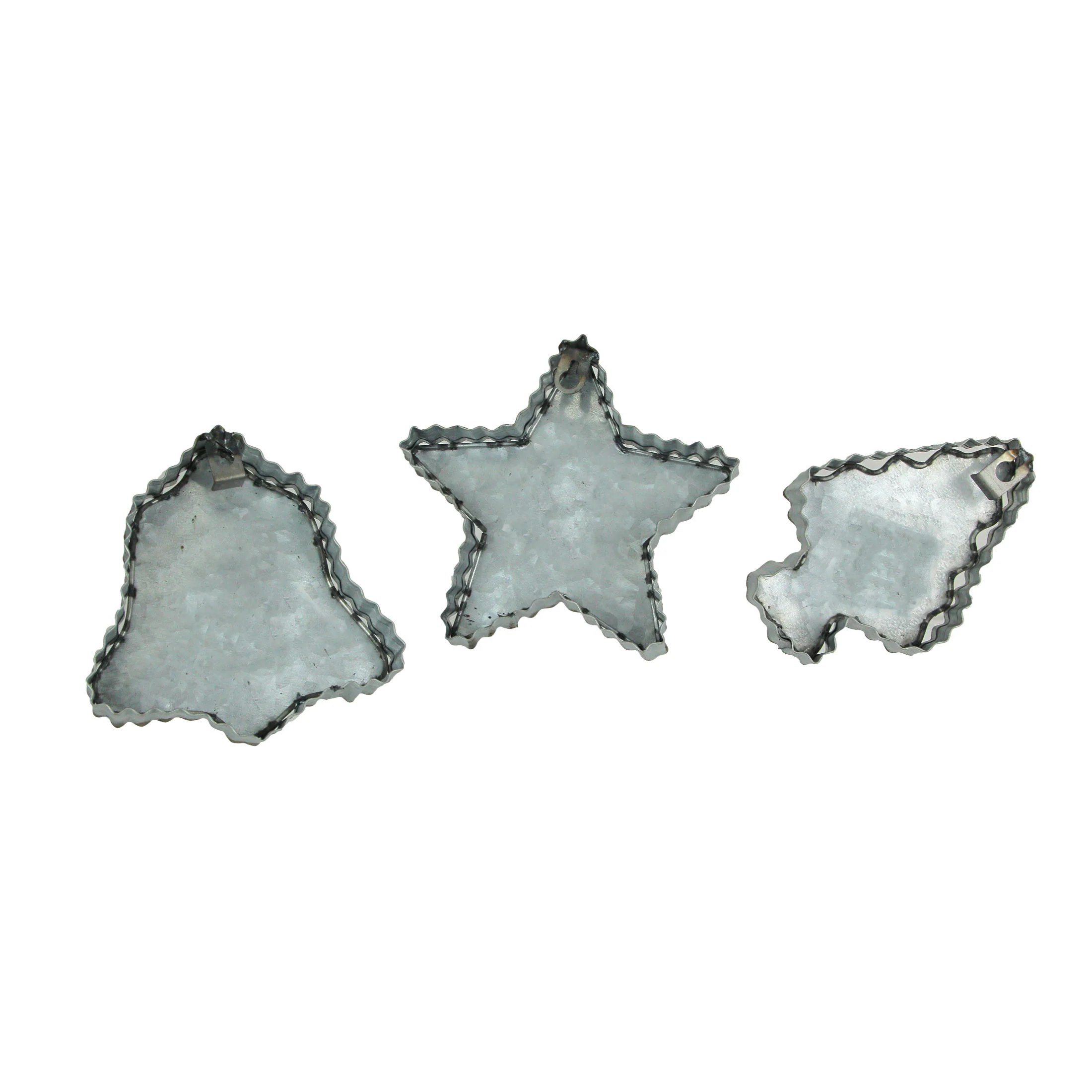 Set of 3 Oversized Galvanized Zinc Finish Holiday Cookie Cutter Wall Hooks - Image 3