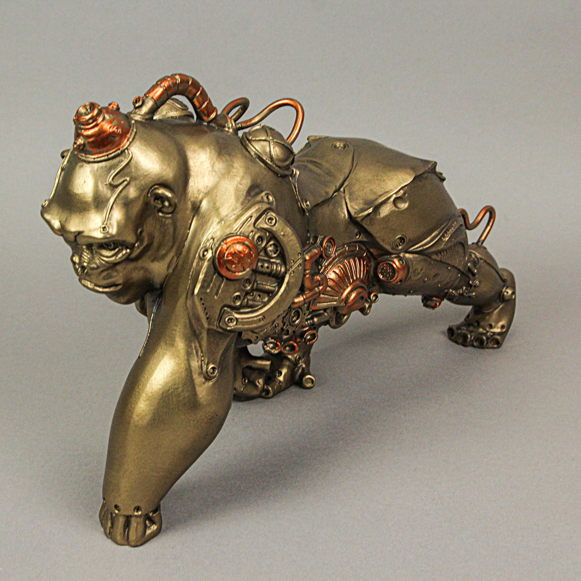 Resin Bronze Finish Steampunk Gorilla Sculpture Home Decor Statue Figurine Art - Image 6