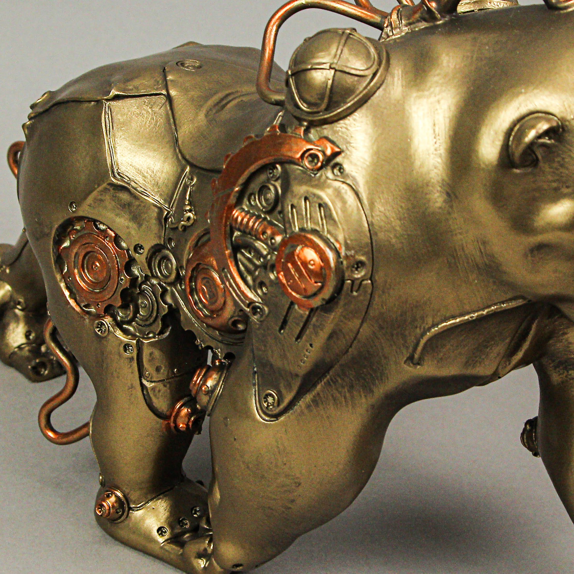 Resin Bronze Finish Steampunk Gorilla Sculpture Home Decor Statue Figurine Art - Image 8