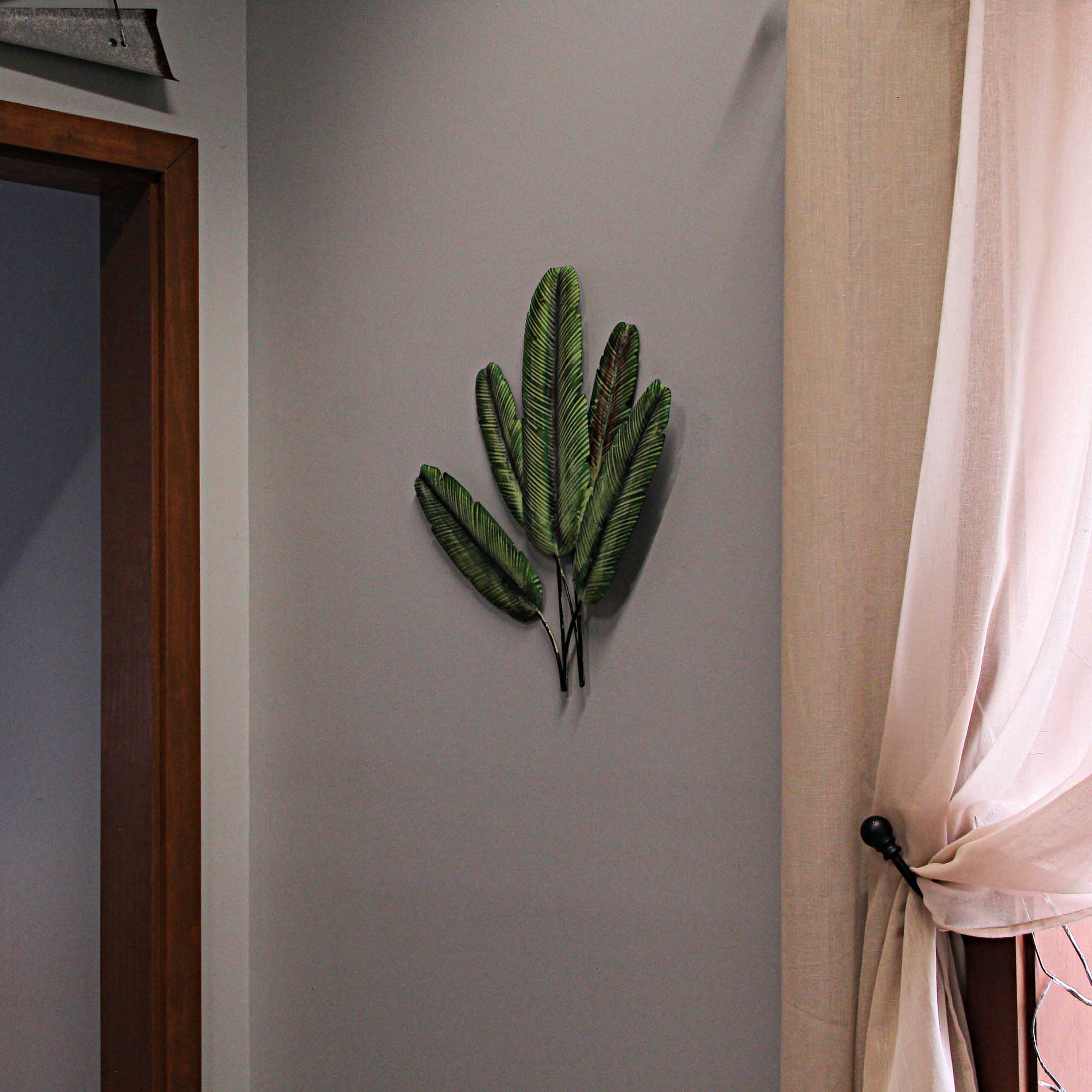 20 Inch Metal Banana Leaf Wall Decor Hanging Sculpture Tropical Plant Art Plaque - Image 5