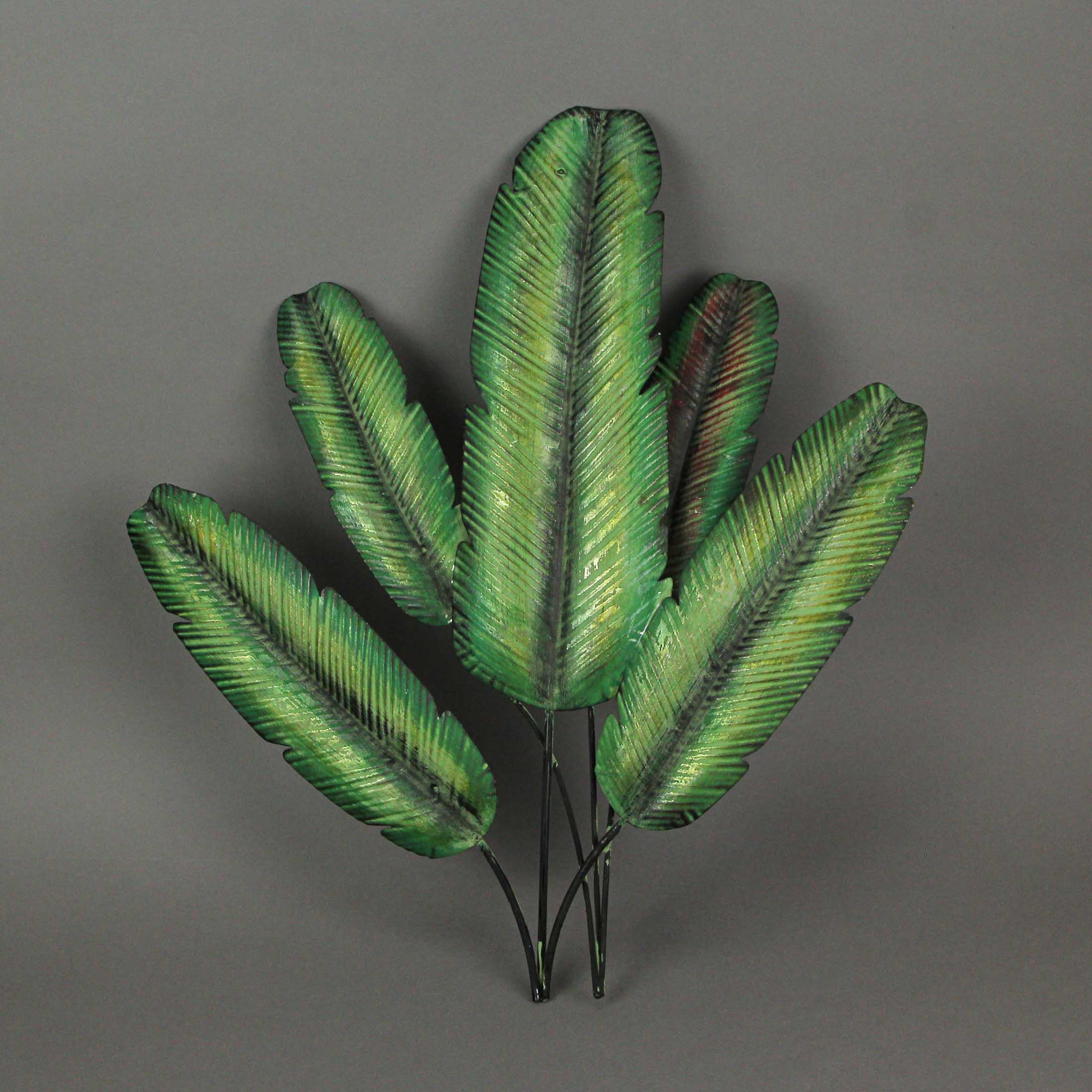 20 Inch Metal Banana Leaf Wall Decor Hanging Sculpture Tropical Plant Art Plaque - Image 6